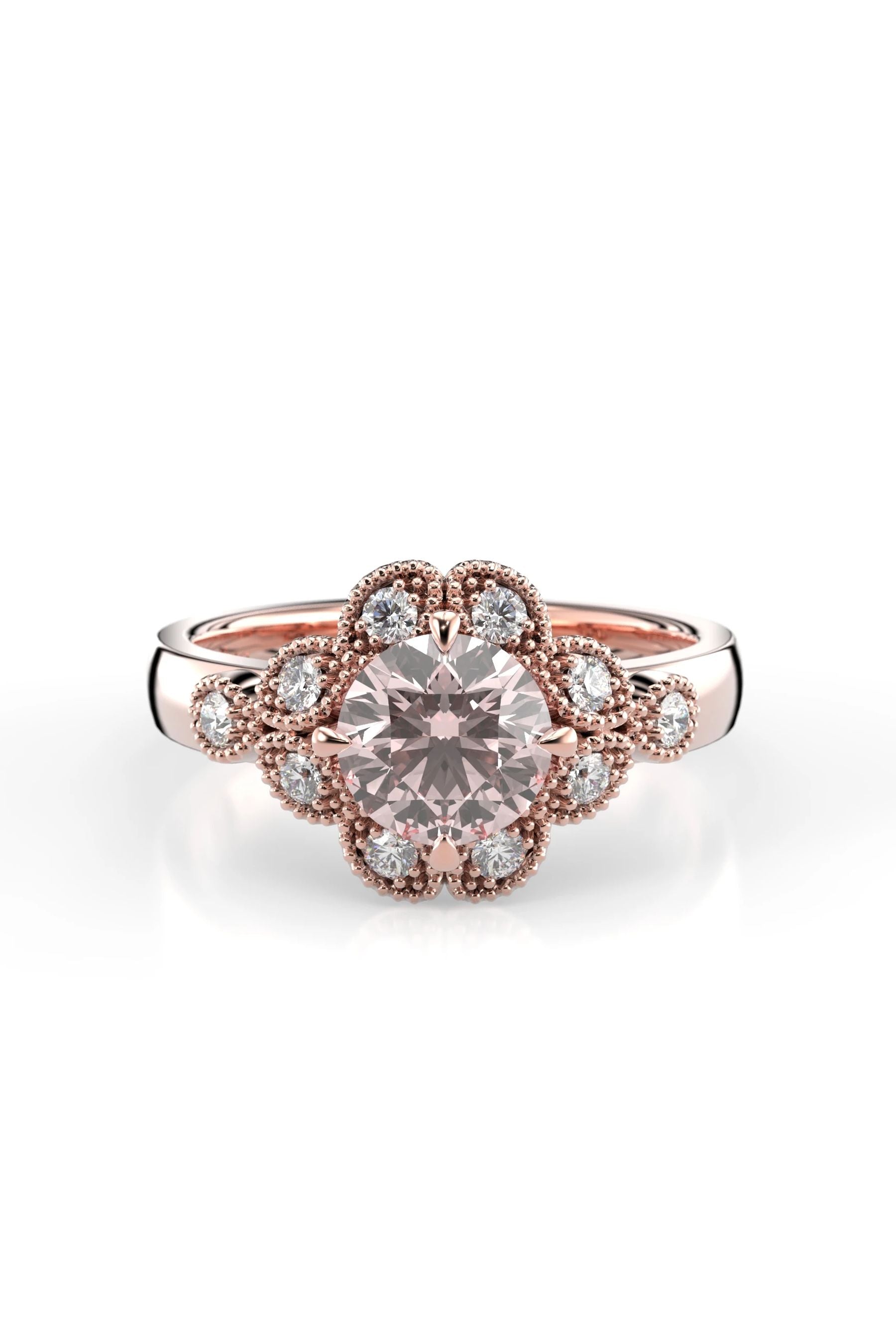 Festive Lotus Morganiitti + 10x0,02ct 15,5