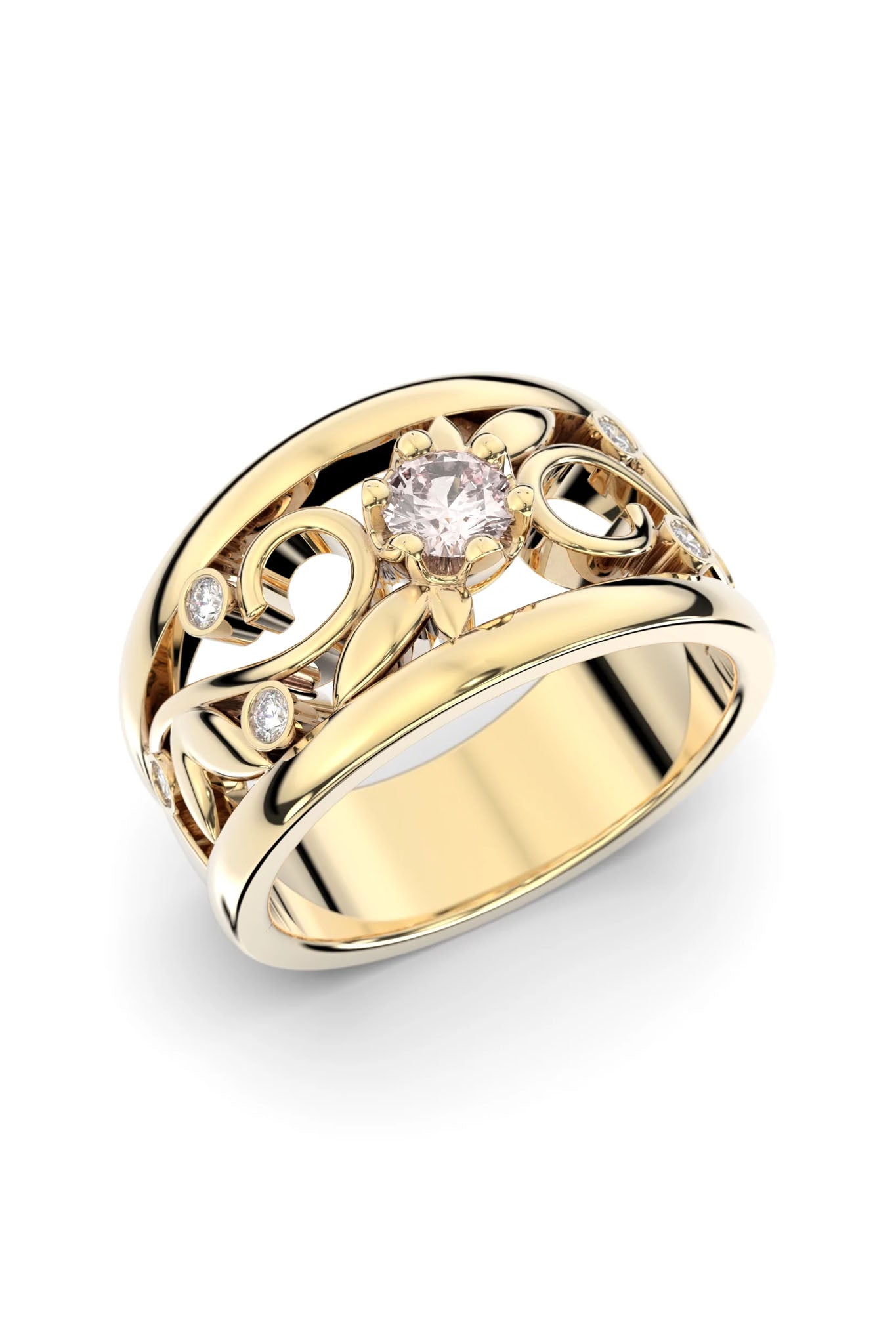 Festive Metsän Aarre keltakultainen timanttisormus 0,29ct 15,5