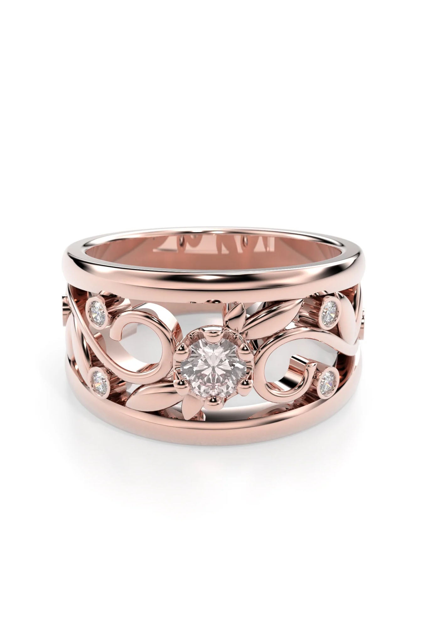 Festive Metsän Aarre punakultainen timanttisormus 0,29ct 15,5