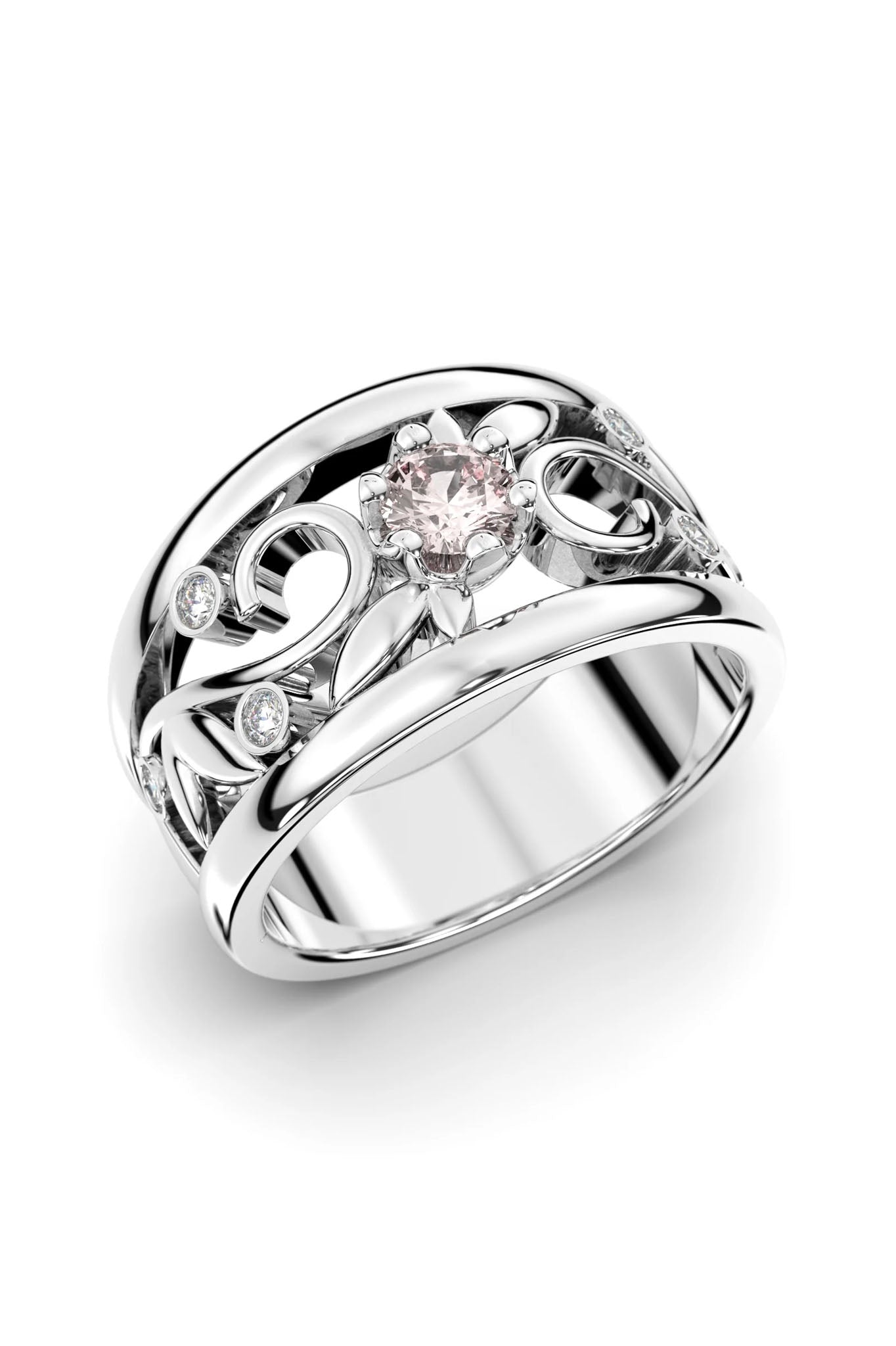 Festive Metsän Aarre valkokultainen timanttisormus 0,29ct 15,5