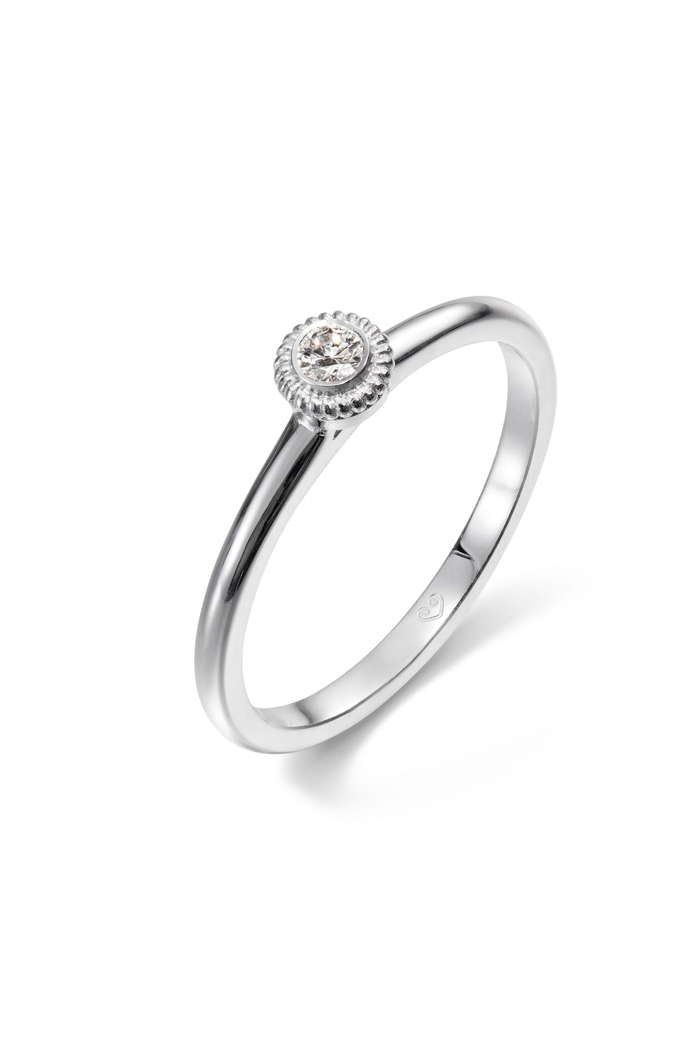 Kalevala Love Valittu valkokultainen timanttisormus 0,06ct 16,0