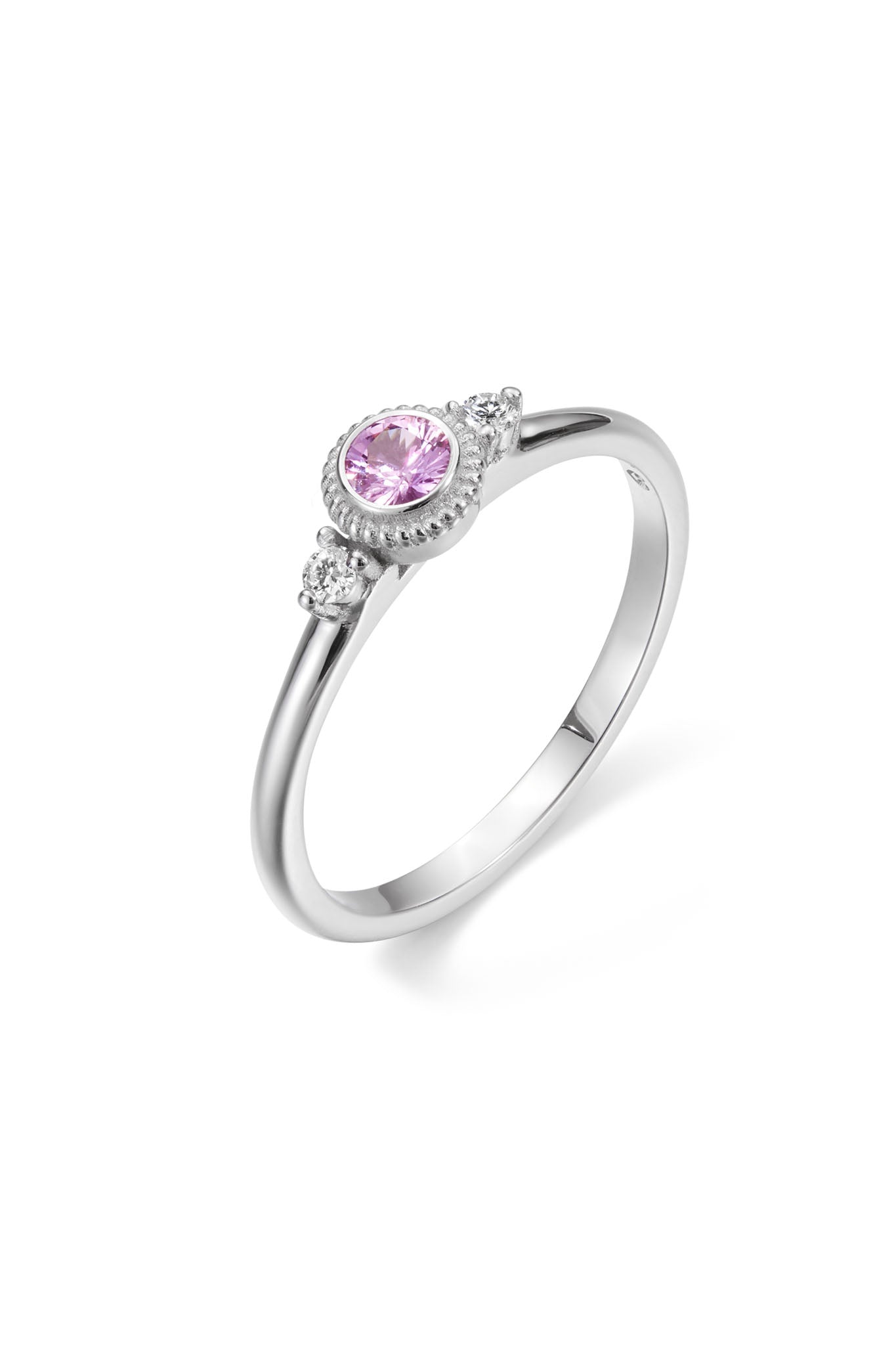 Kalevala Love Valittu valkokultainen sormus 3-kivellä