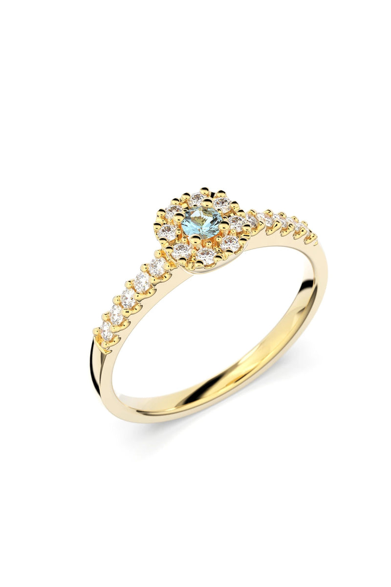 Festive Jasmin Halo Akvamariini + 18x0,01ct 561-025A-KK tuotekuva