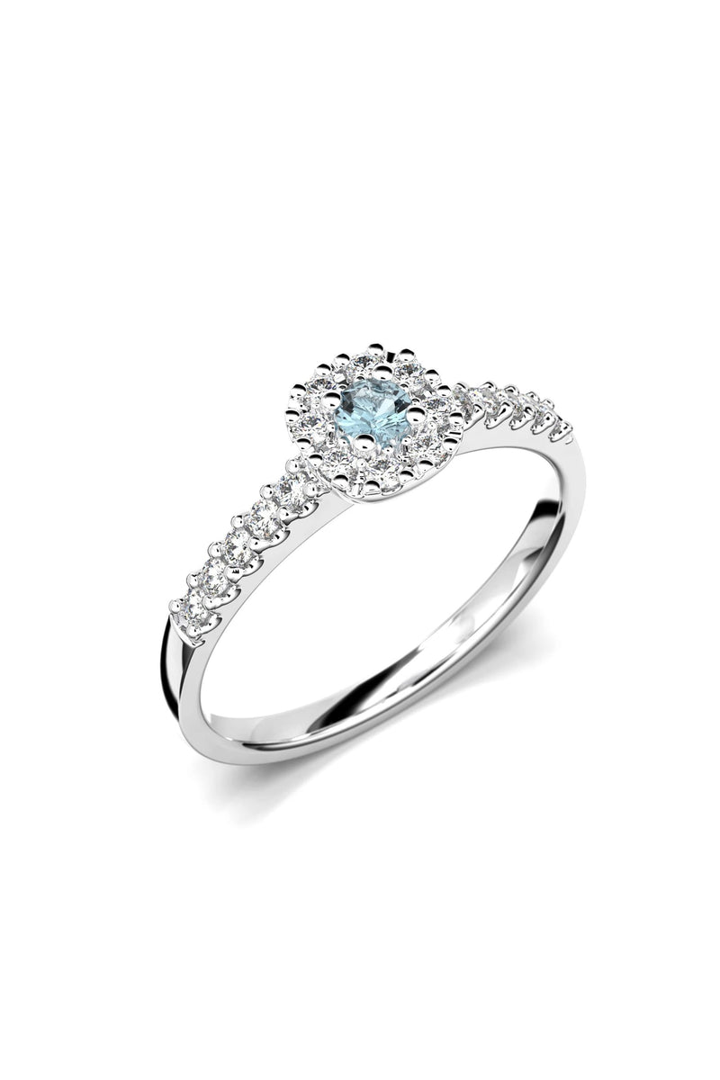 Festive Jasmin Halo Akvamariini + 18x0,01ct 561-025A-VK tuotekuva