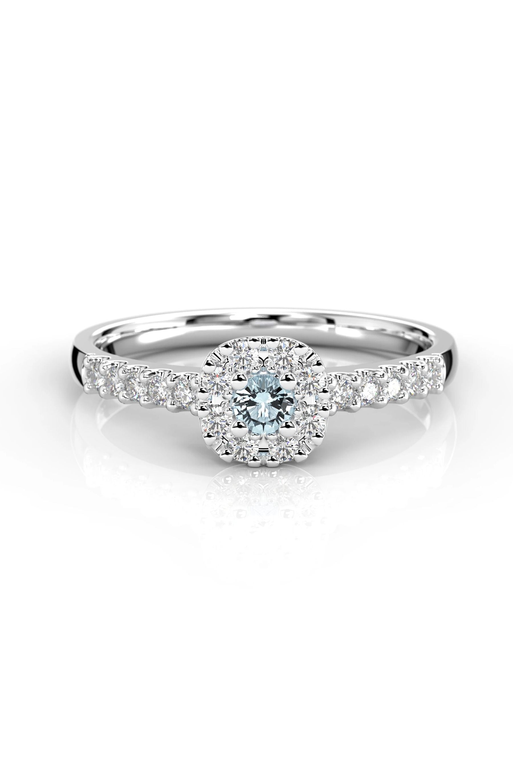 Festive Jasmin Halo Akvamariini + 18x0,01ct 15,5