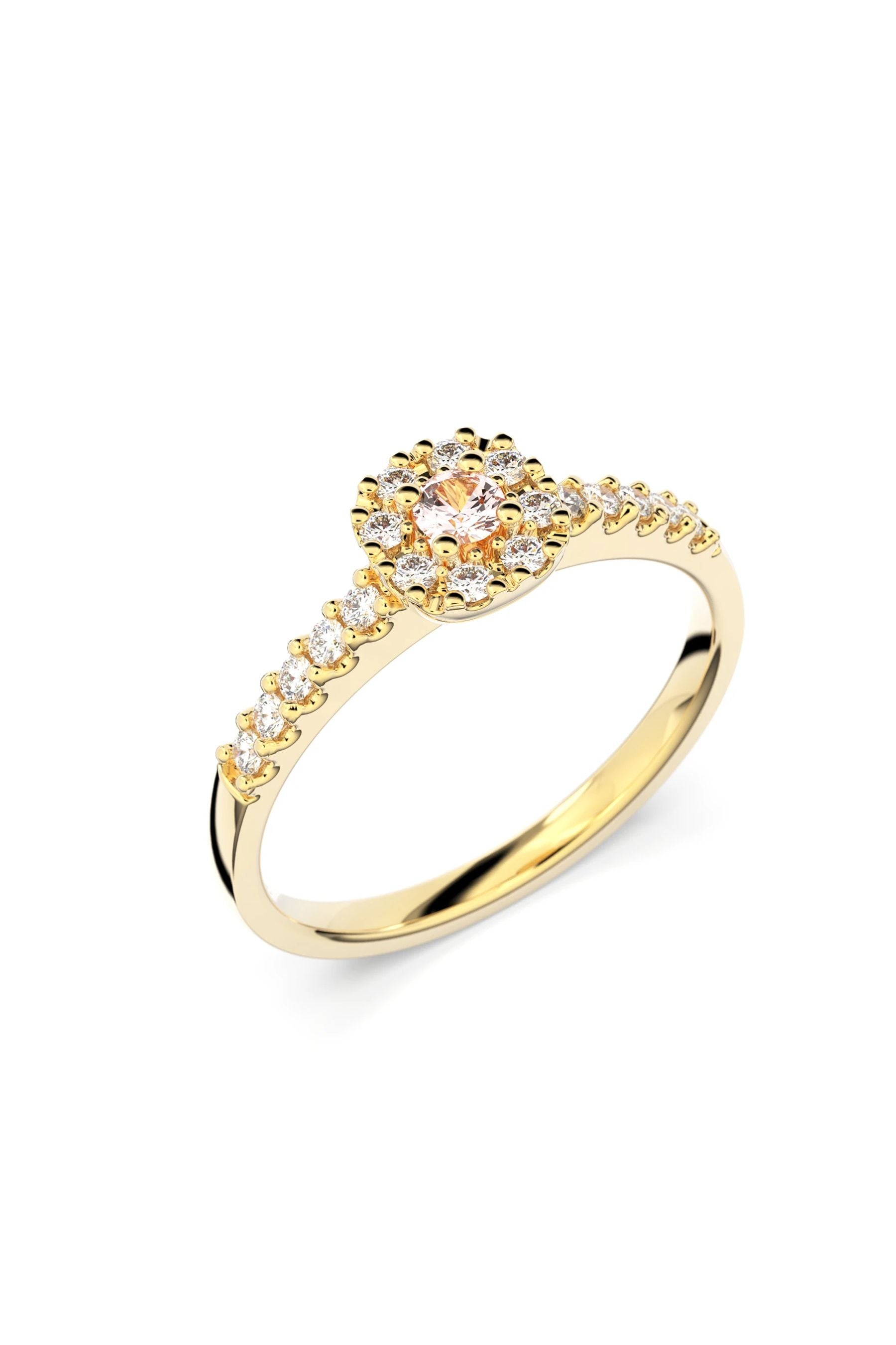 Festive Jasmin Halo Morganiitti + 18x0,01ct 15,5