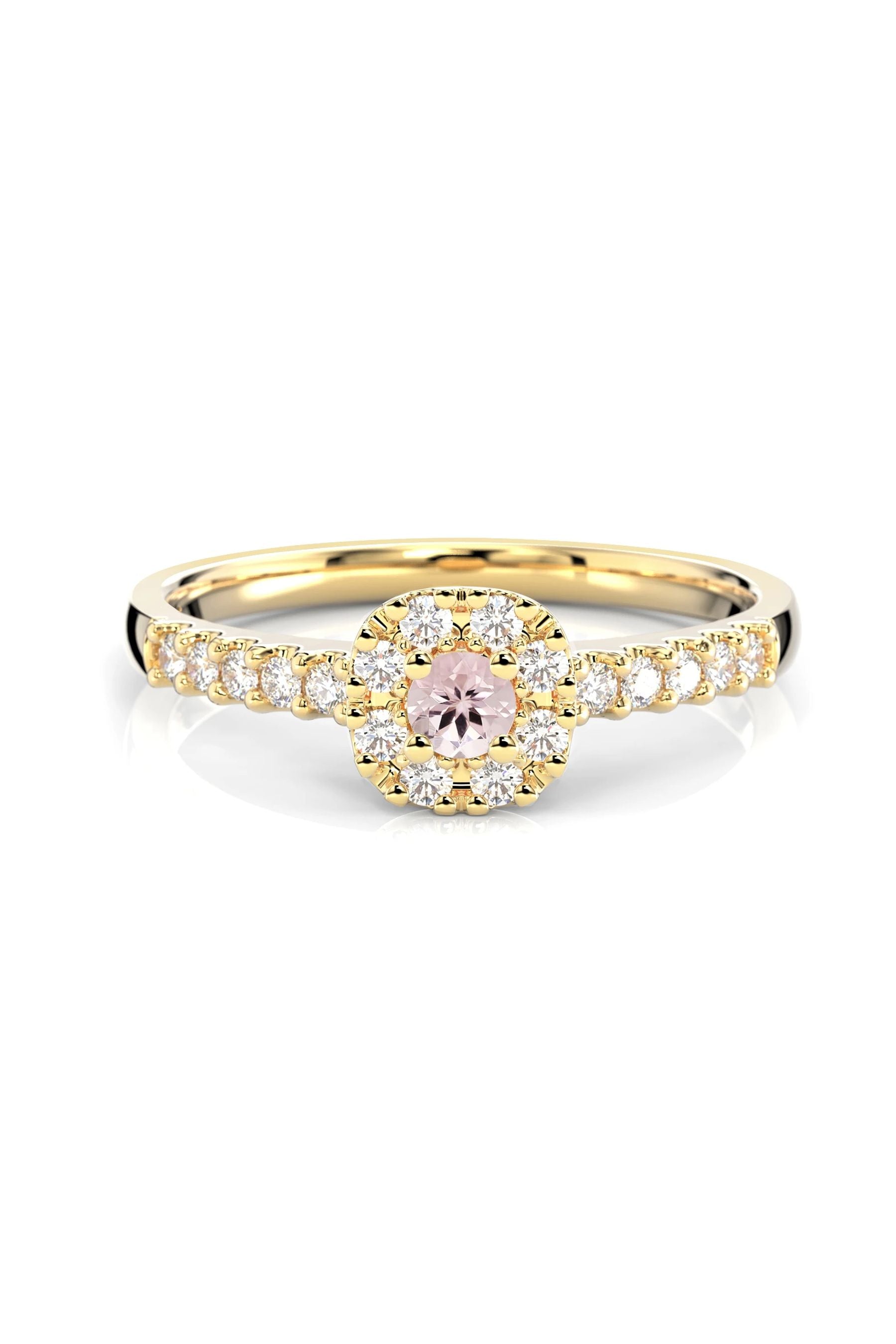 Festive Jasmin Halo Morganiitti + 18x0,01ct 15,5