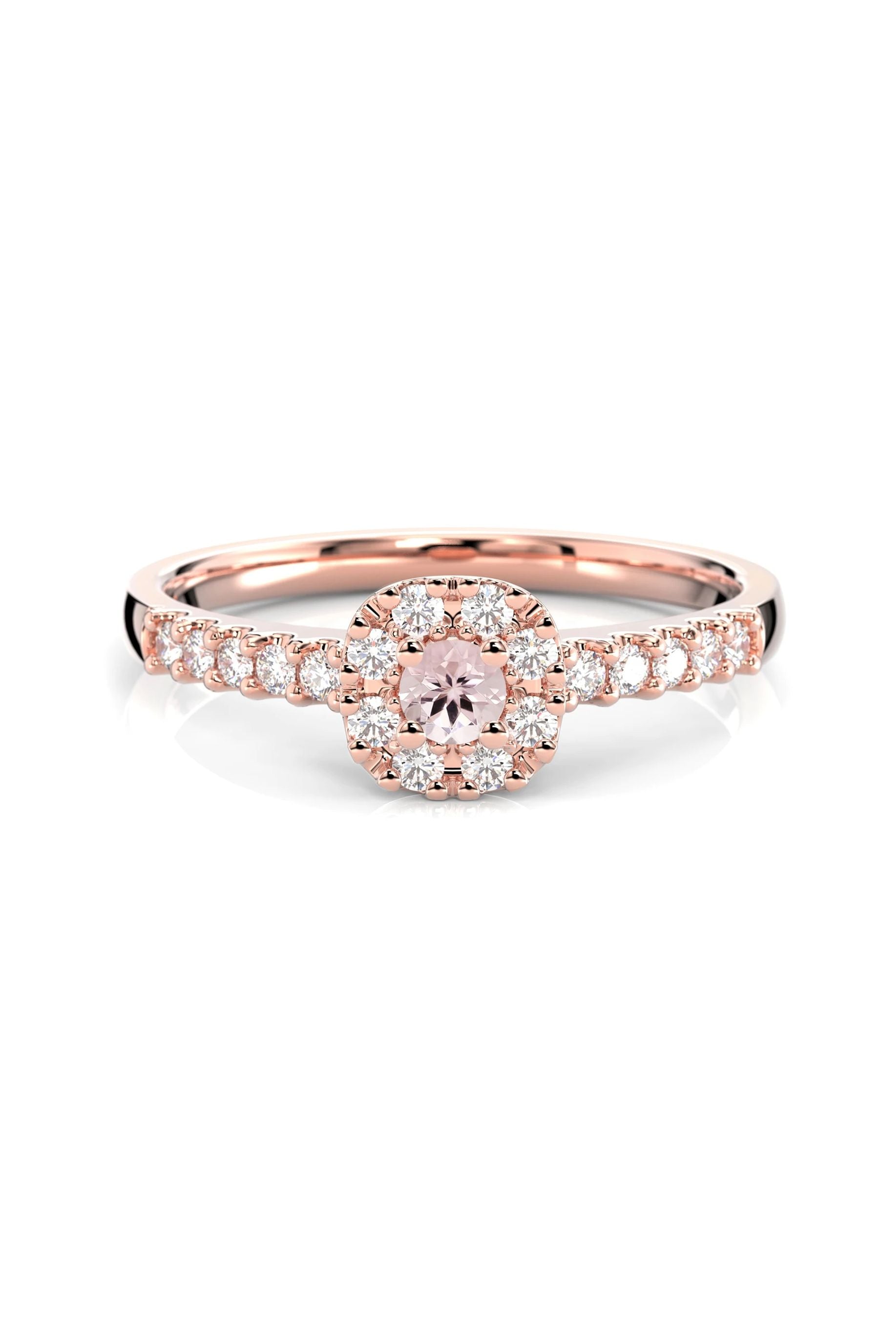 Festive Jasmin Halo Morganiitti + 18x0,01ct 15,5