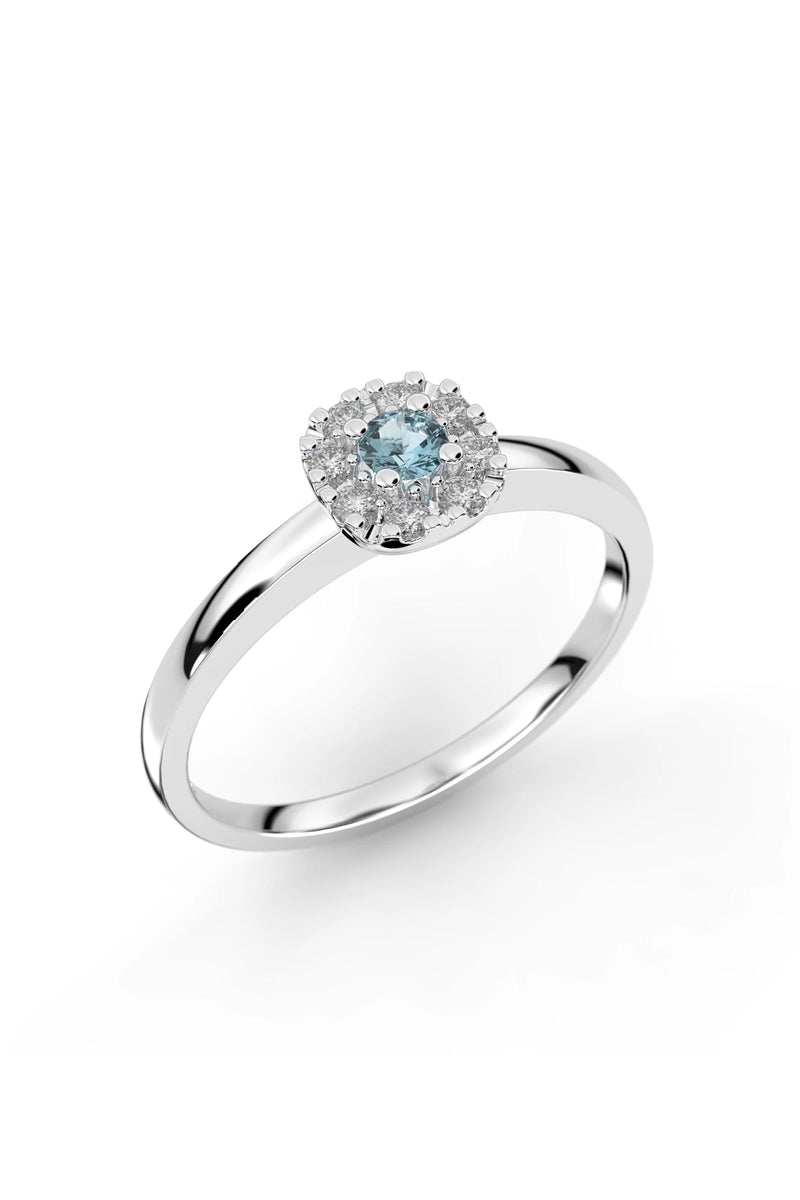 Festive Jasmin Halo Akvamariini + 8x0,01ct 562-015A-VK tuotekuva