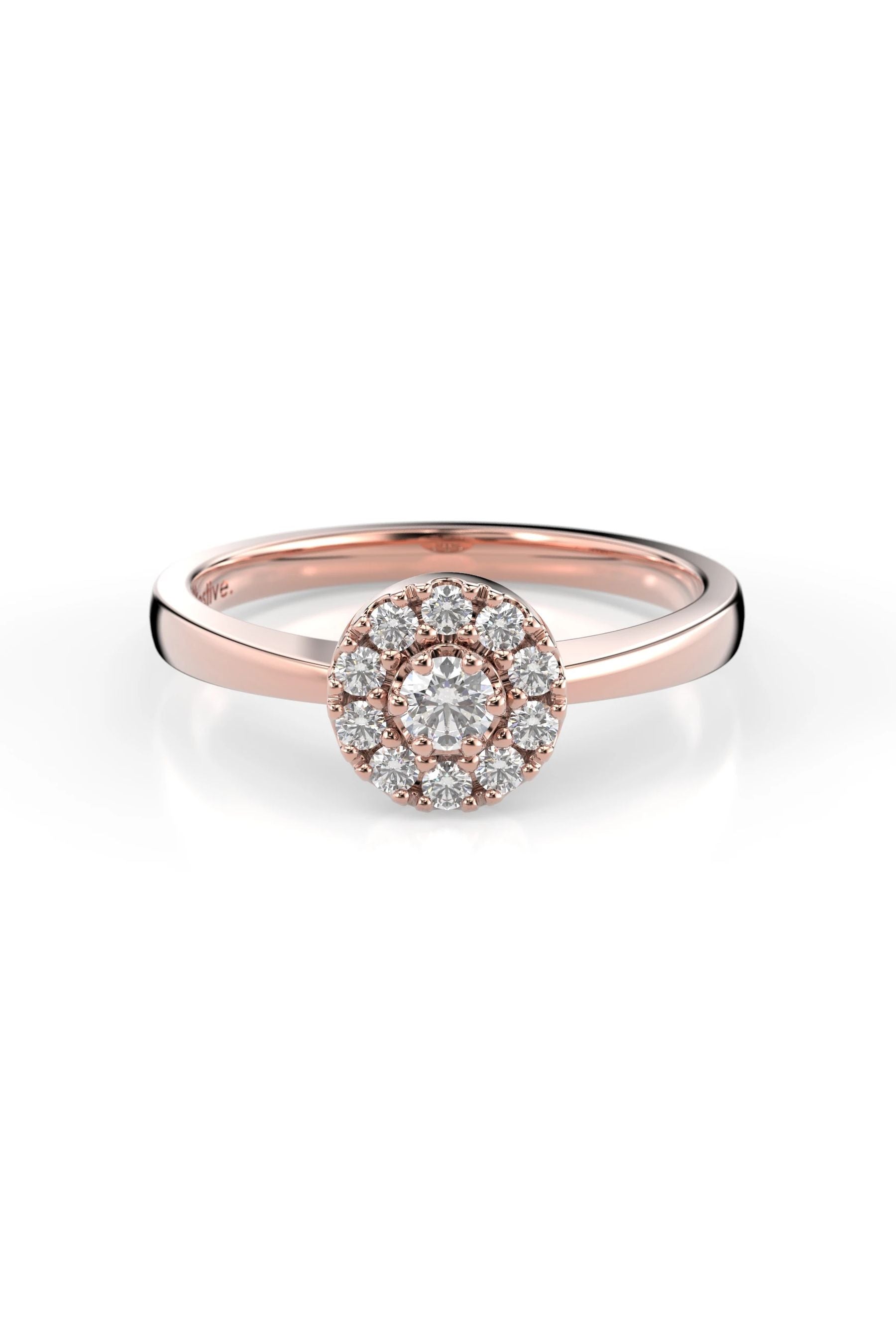 Festive Olivia Halo Pyöreä 0,07ct + 10x0,01ct 15,5