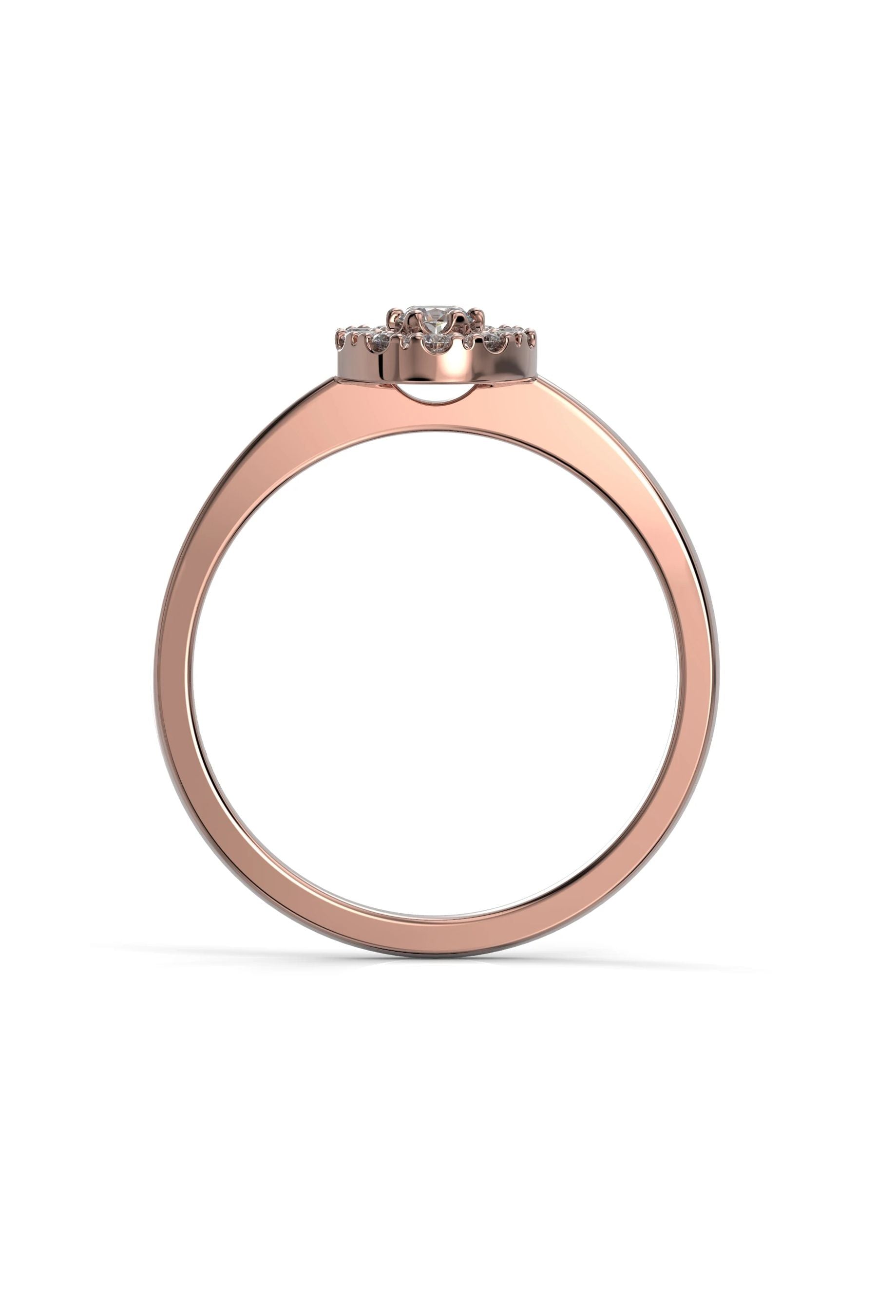 Festive Olivia Halo Pyöreä 0,07ct + 10x0,01ct 15,5