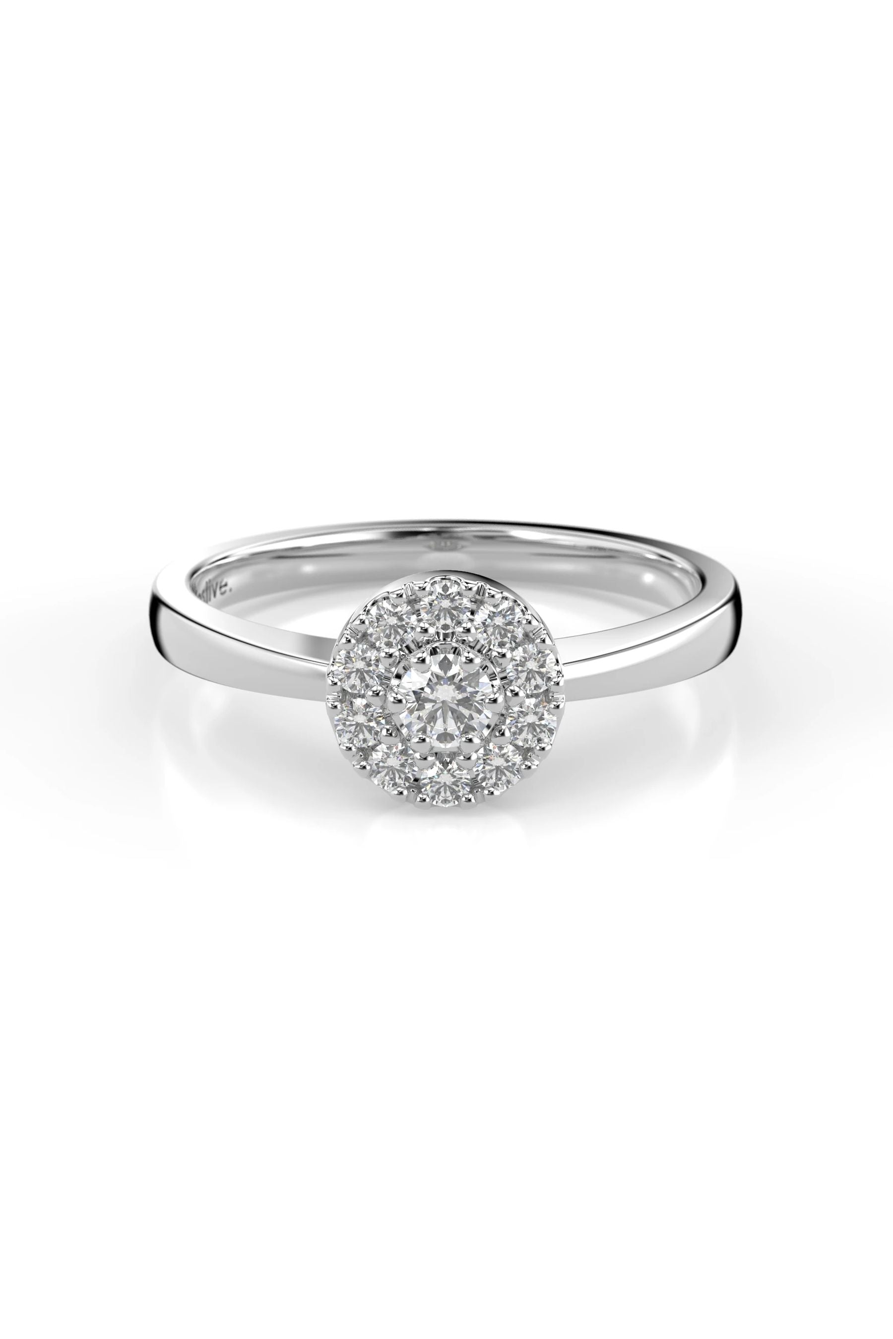 Festive Olivia Halo Pyöreä 0,07ct + 10x0,01ct 15,5