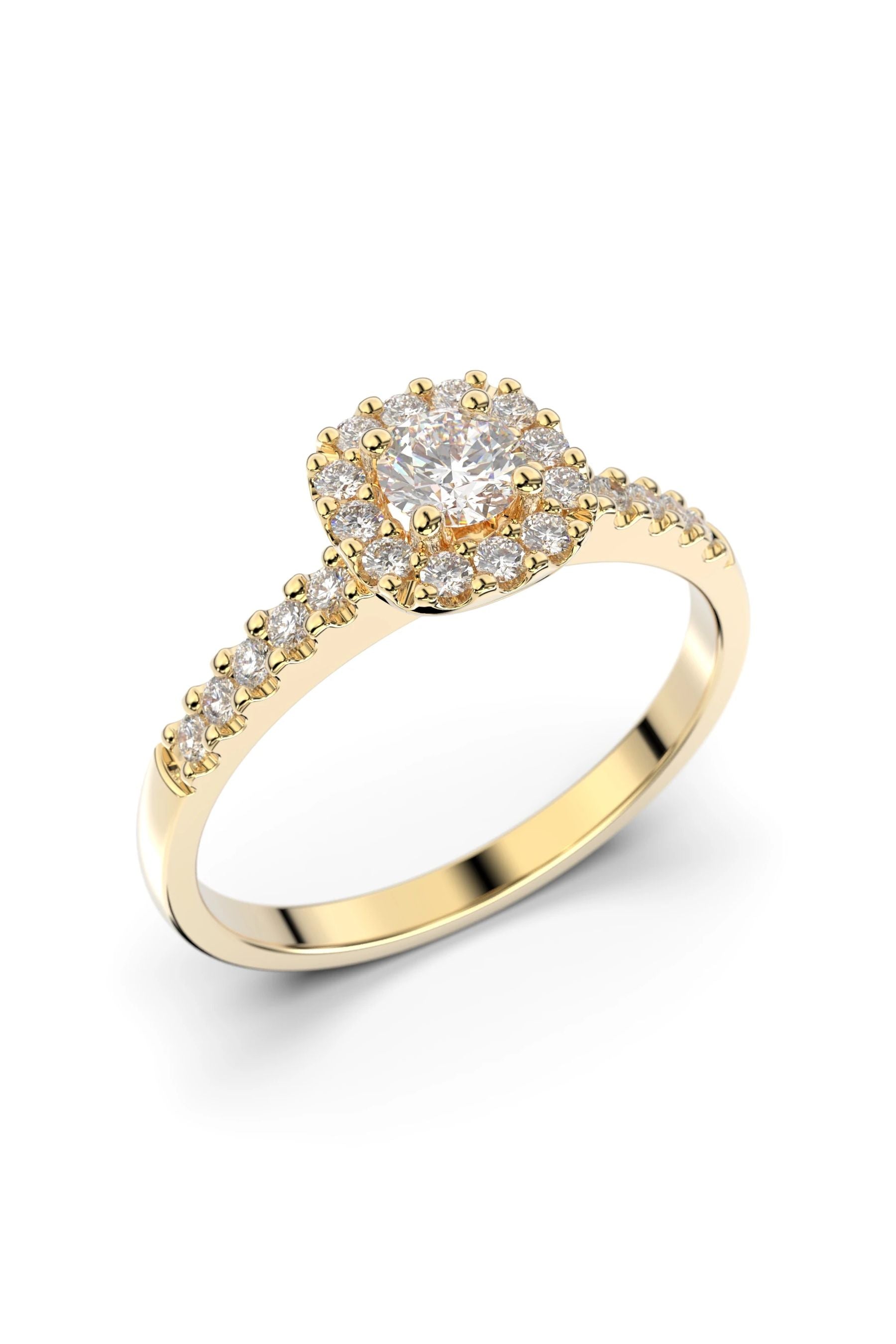 Festive Janette Halo Sivukivillä 0,18ct + 22x0,01ct 15,5