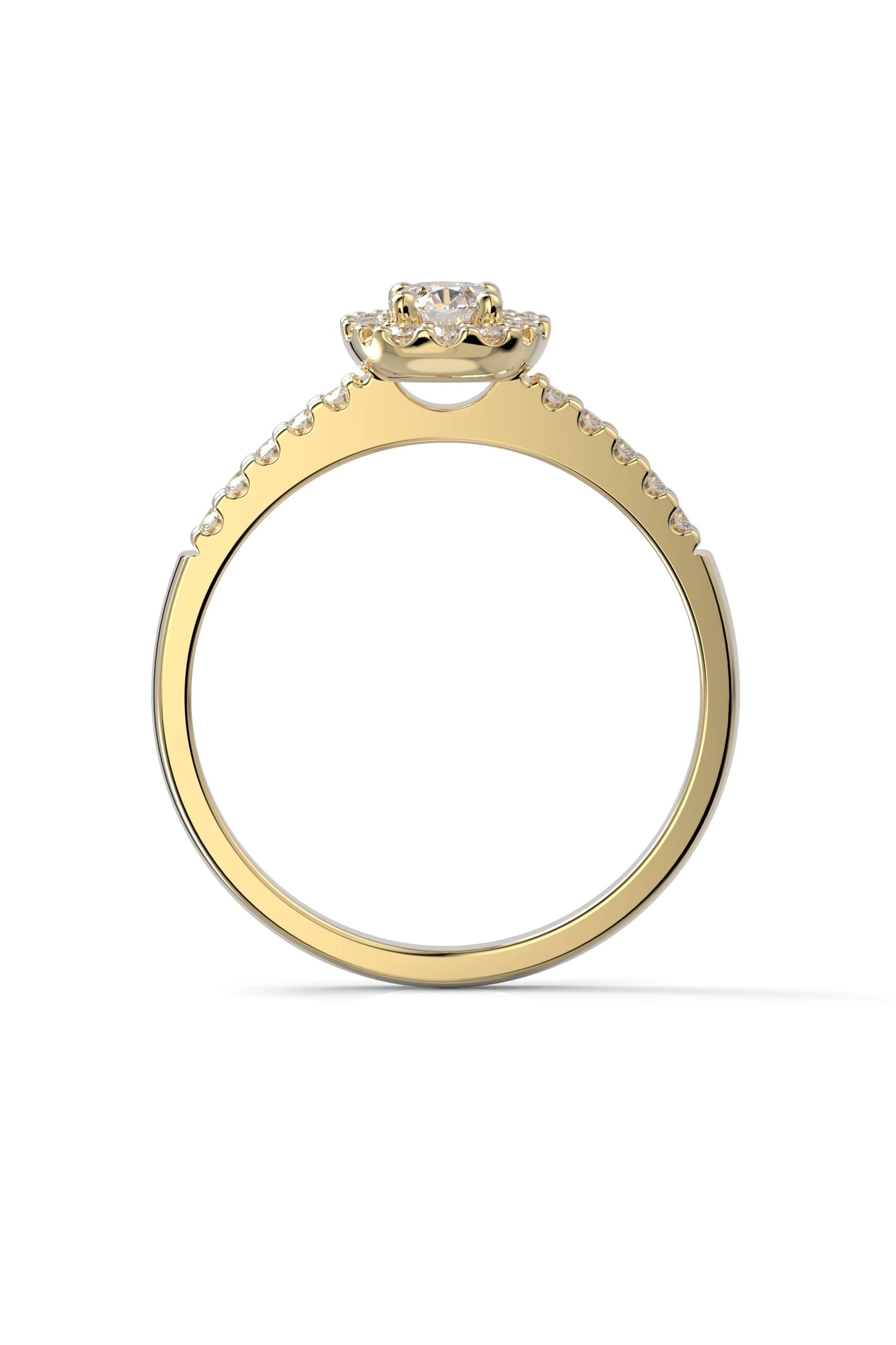 Festive Janette Halo Sivukivillä 0,18ct + 22x0,01ct 15,5