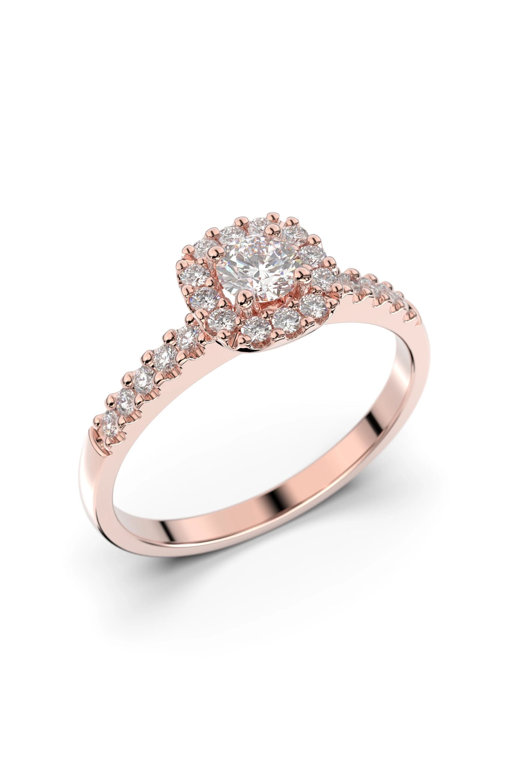 Festive Janette Halo Sivukivillä 0,18ct + 22x0,01ct 15,5