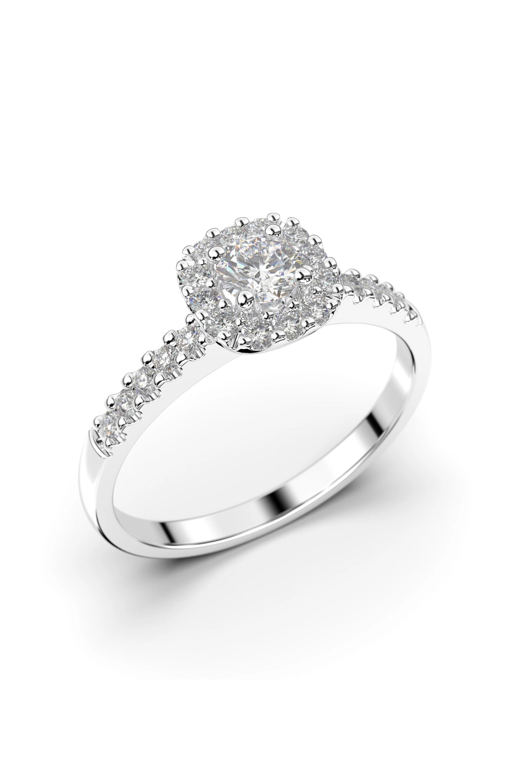 Festive Janette Halo Sivukivillä 0,18ct + 22x0,01ct 15,5