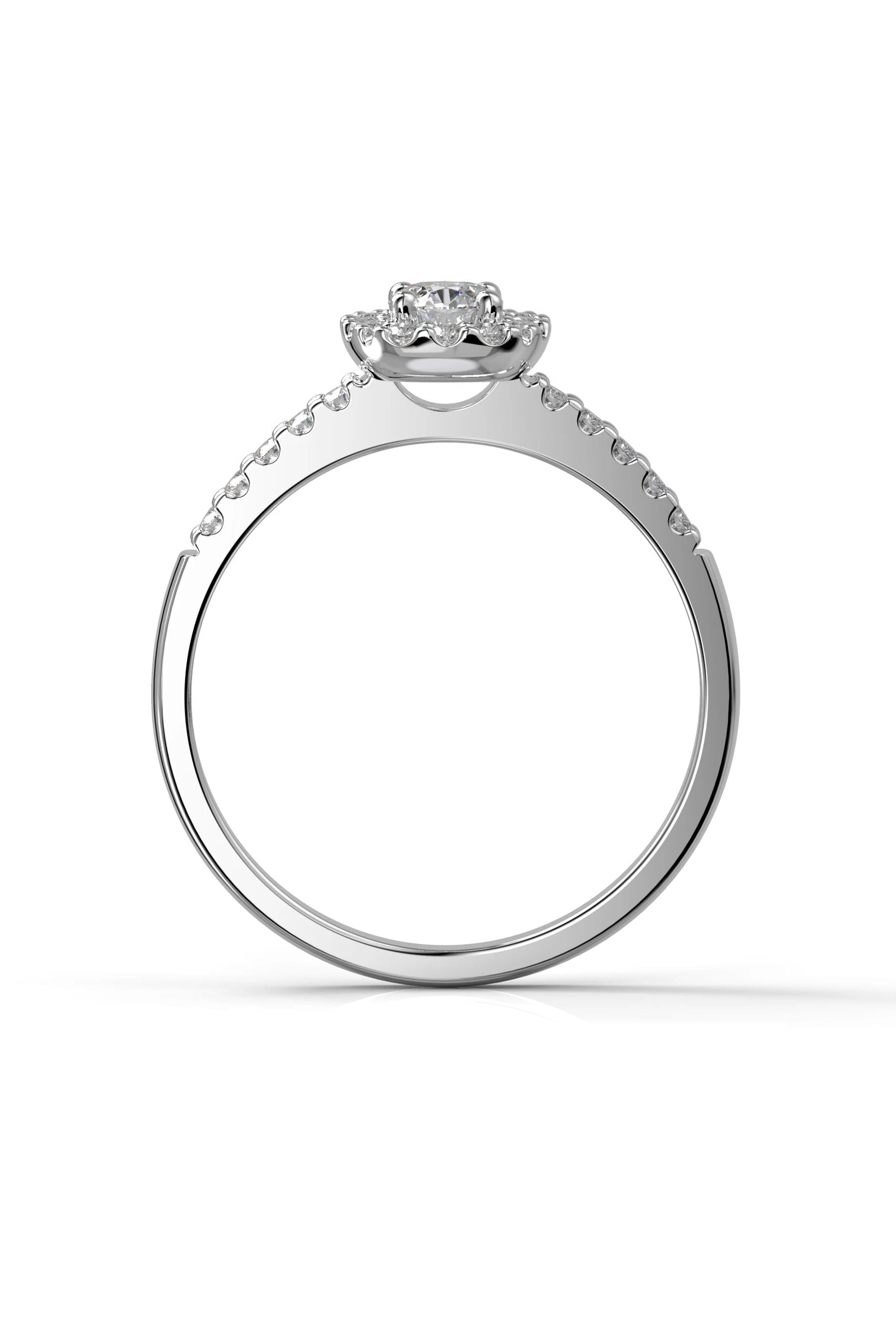 Festive Janette Halo Sivukivillä 0,18ct + 22x0,01ct 15,5