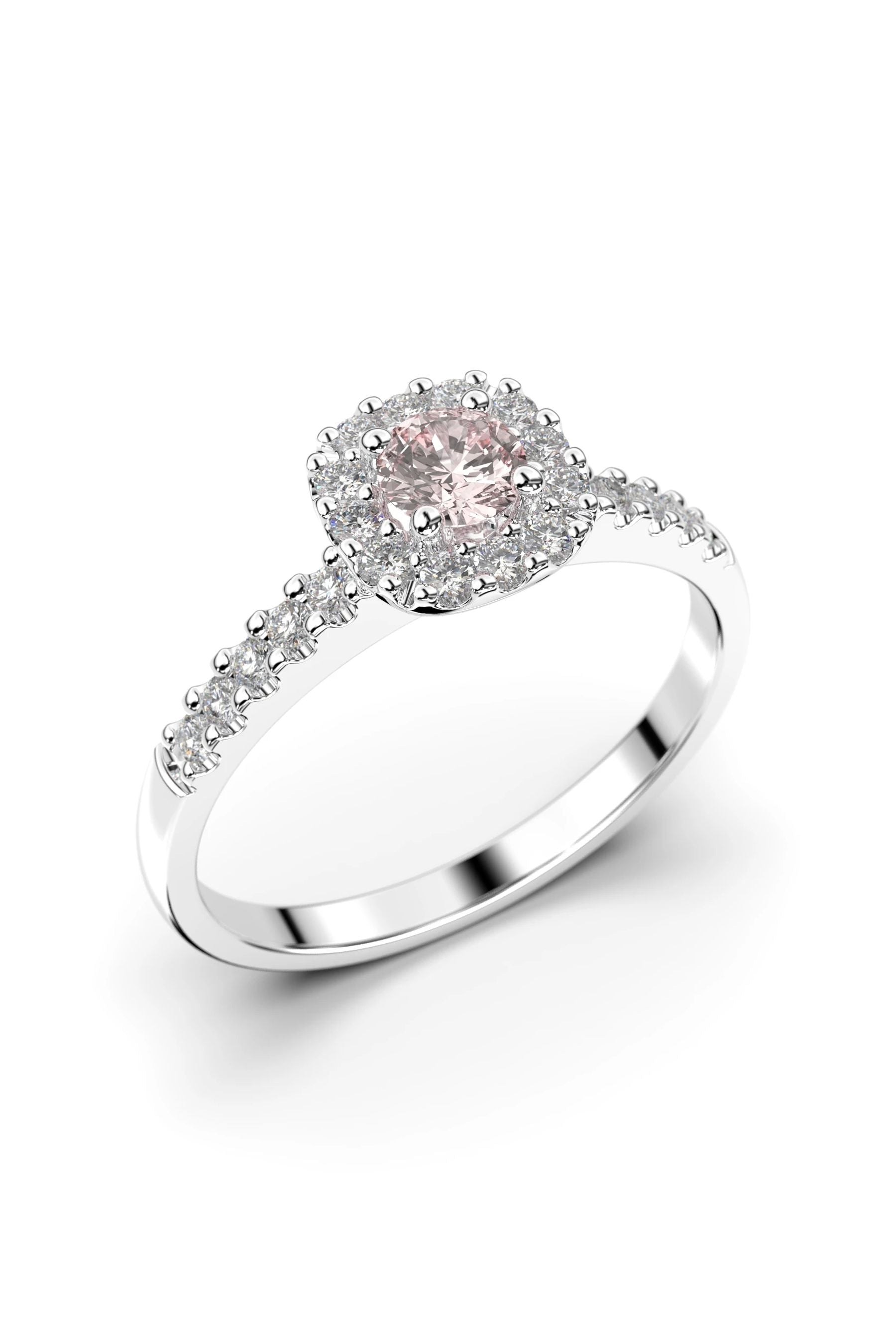 Festive Janette Halo Sivukivillä Morganiitti + 22x0,01ct 15,5