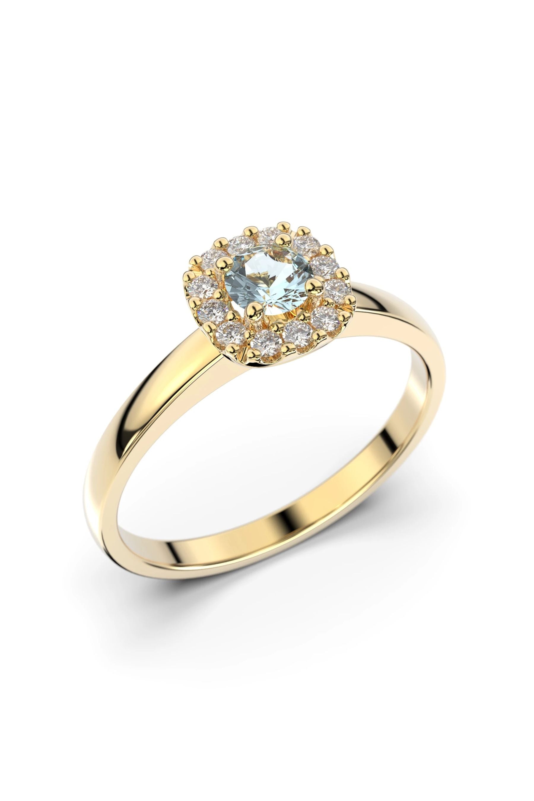 Festive Janette Halo Akvamariini + 12x0,01ct 15,5