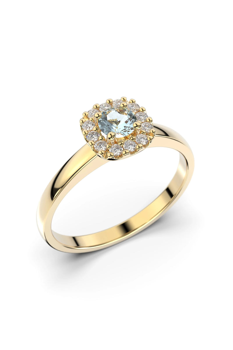 Festive Janette Halo Akvamariini + 12x0,01ct 567-030A-KK tuotekuva