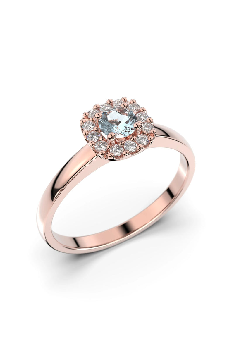 Festive Janette Halo Akvamariini + 12x0,01ct 567-030A-PK tuotekuva