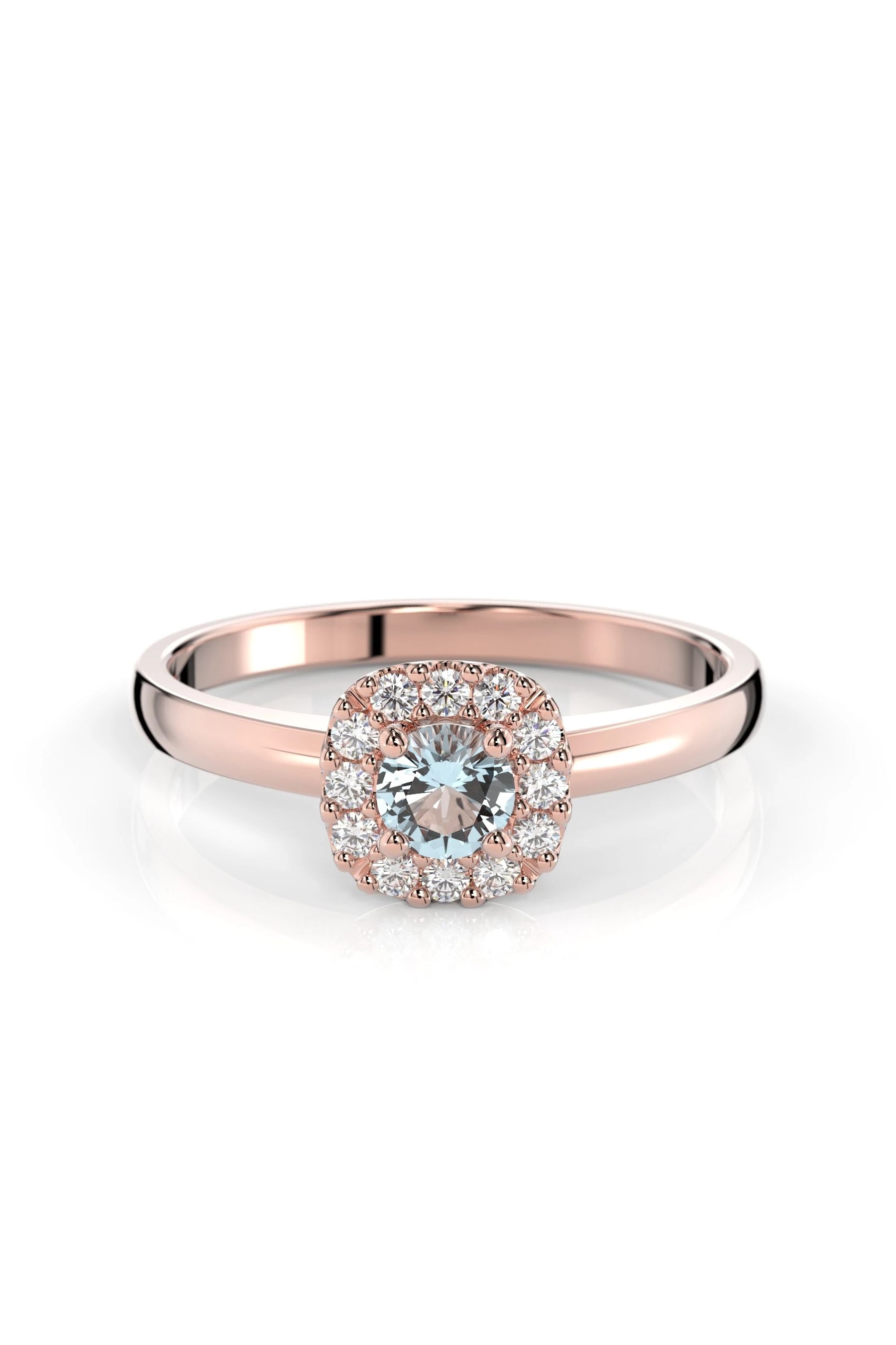 Festive Janette Halo Akvamariini + 12x0,01ct 15,5