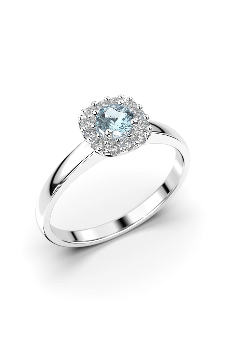 Festive Janette Halo Akvamariini + 12x0,01ct 567-030A-VK tuotekuva