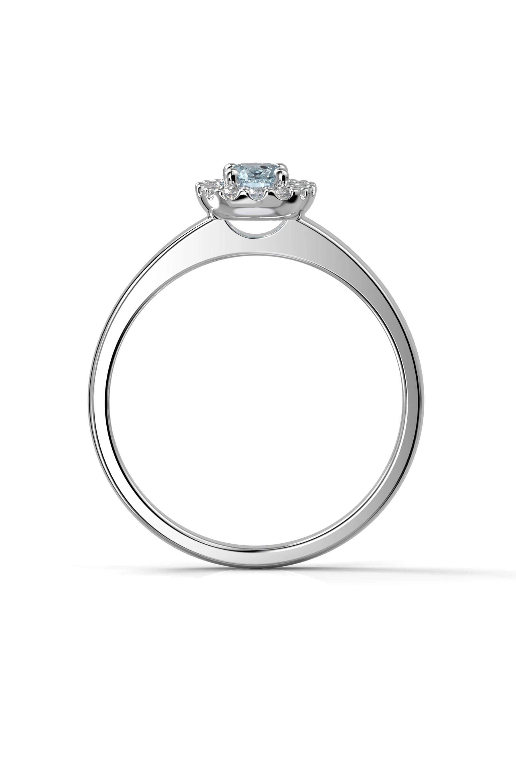 Festive Janette Halo Akvamariini + 12x0,01ct 15,5