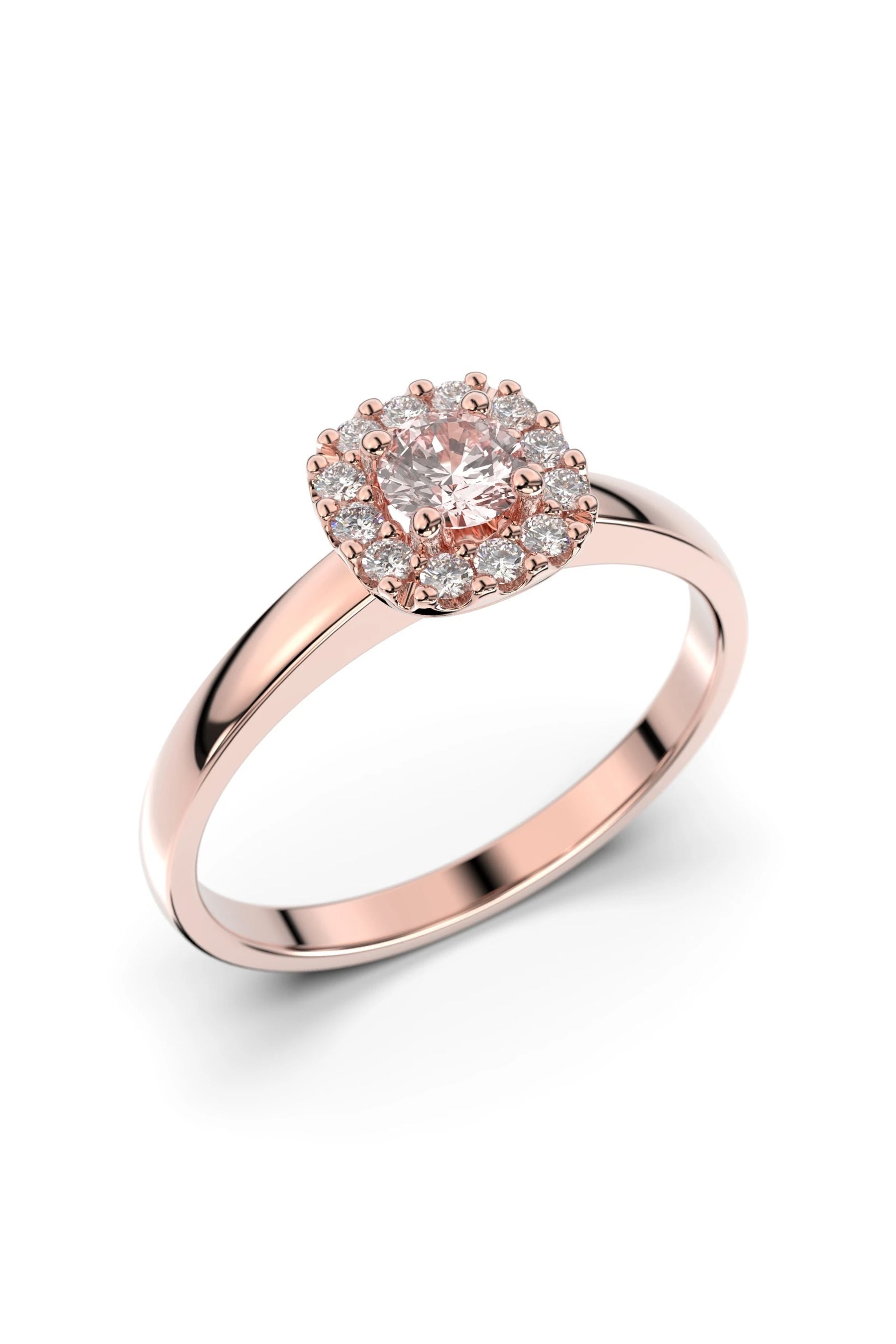 Festive Janette Halo Morganiitti + 12x0,01ct 15,5