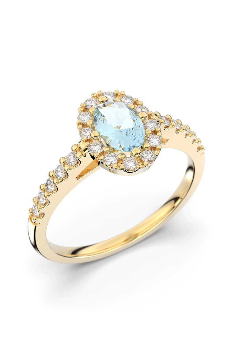 Festive Evelyn Halo Akvamariini + 22x0,01ct 577-072A-KK tuotekuva