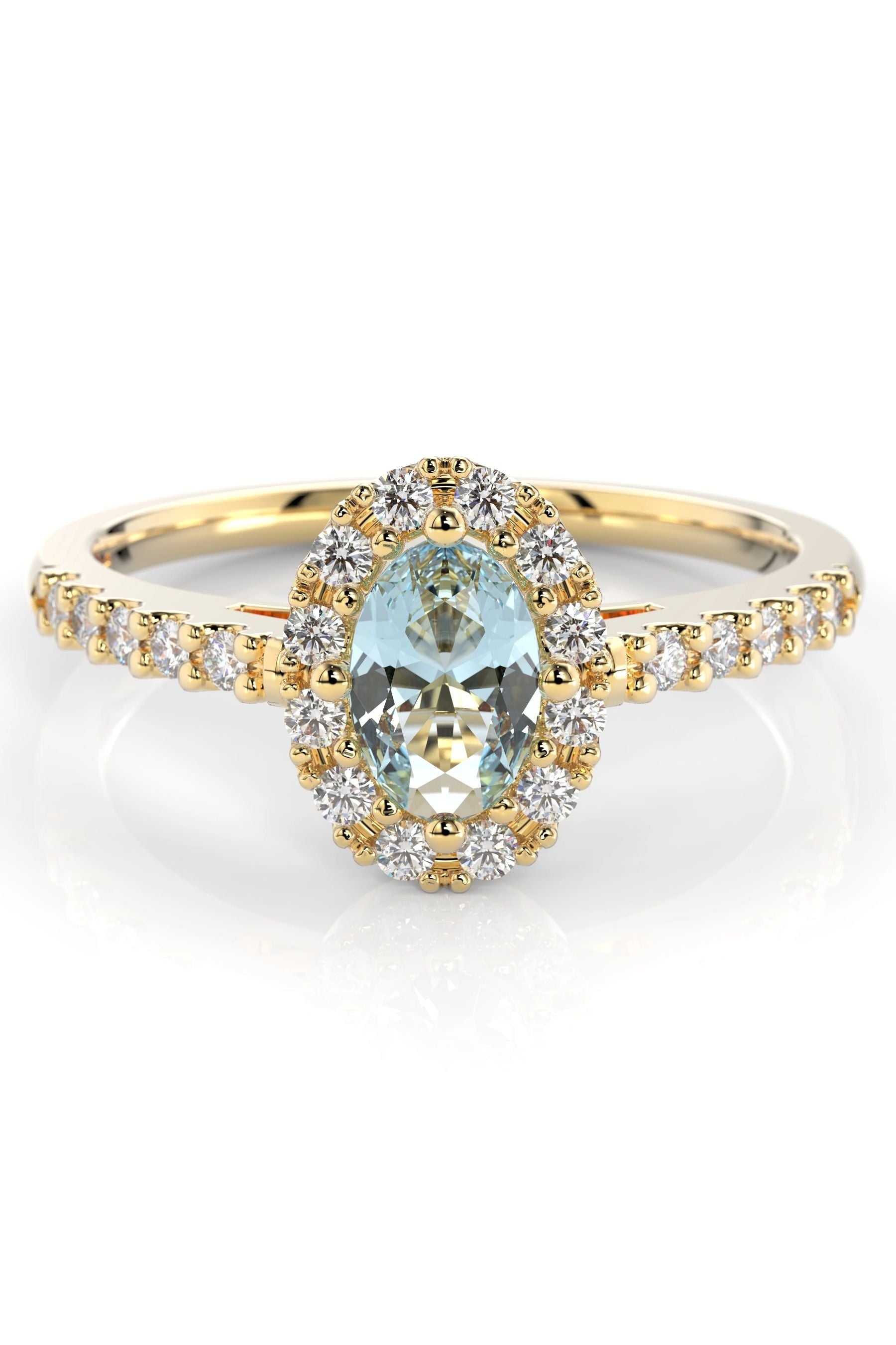Festive Evelyn Halo Akvamariini + 22x0,01ct 15,5
