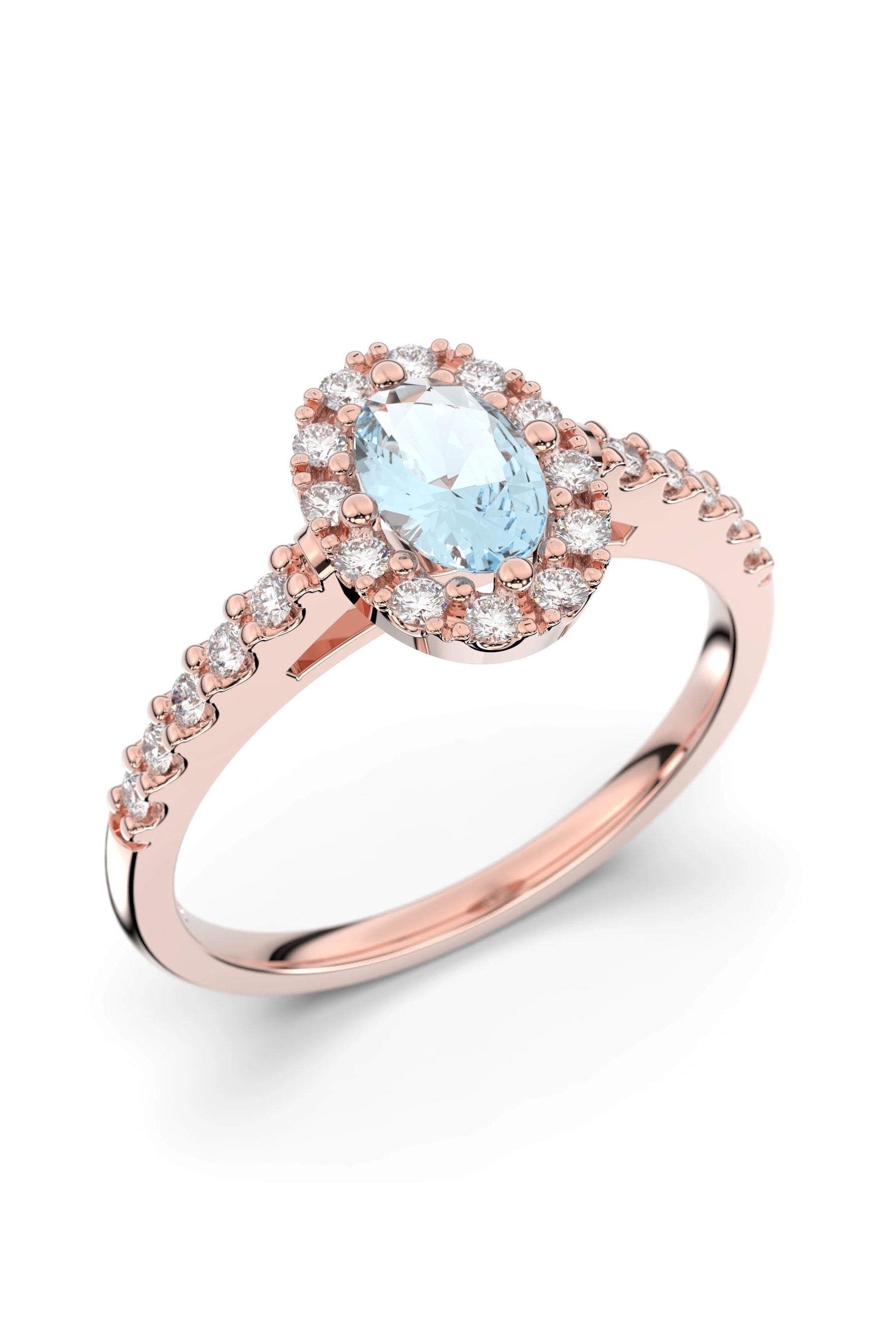 Festive Evelyn Halo Akvamariini + 22x0,01ct 15,5