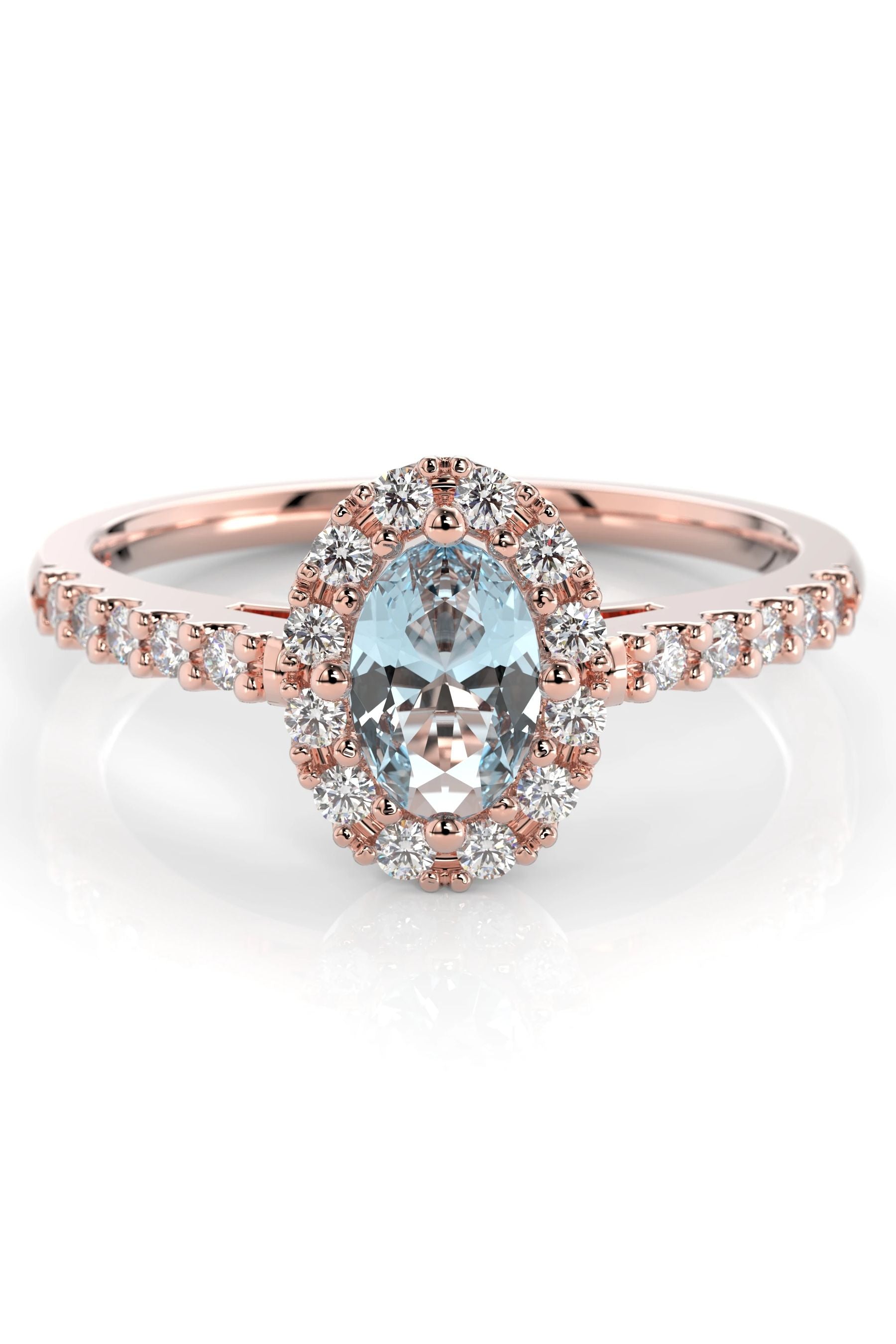 Festive Evelyn Halo Akvamariini + 22x0,01ct 15,5