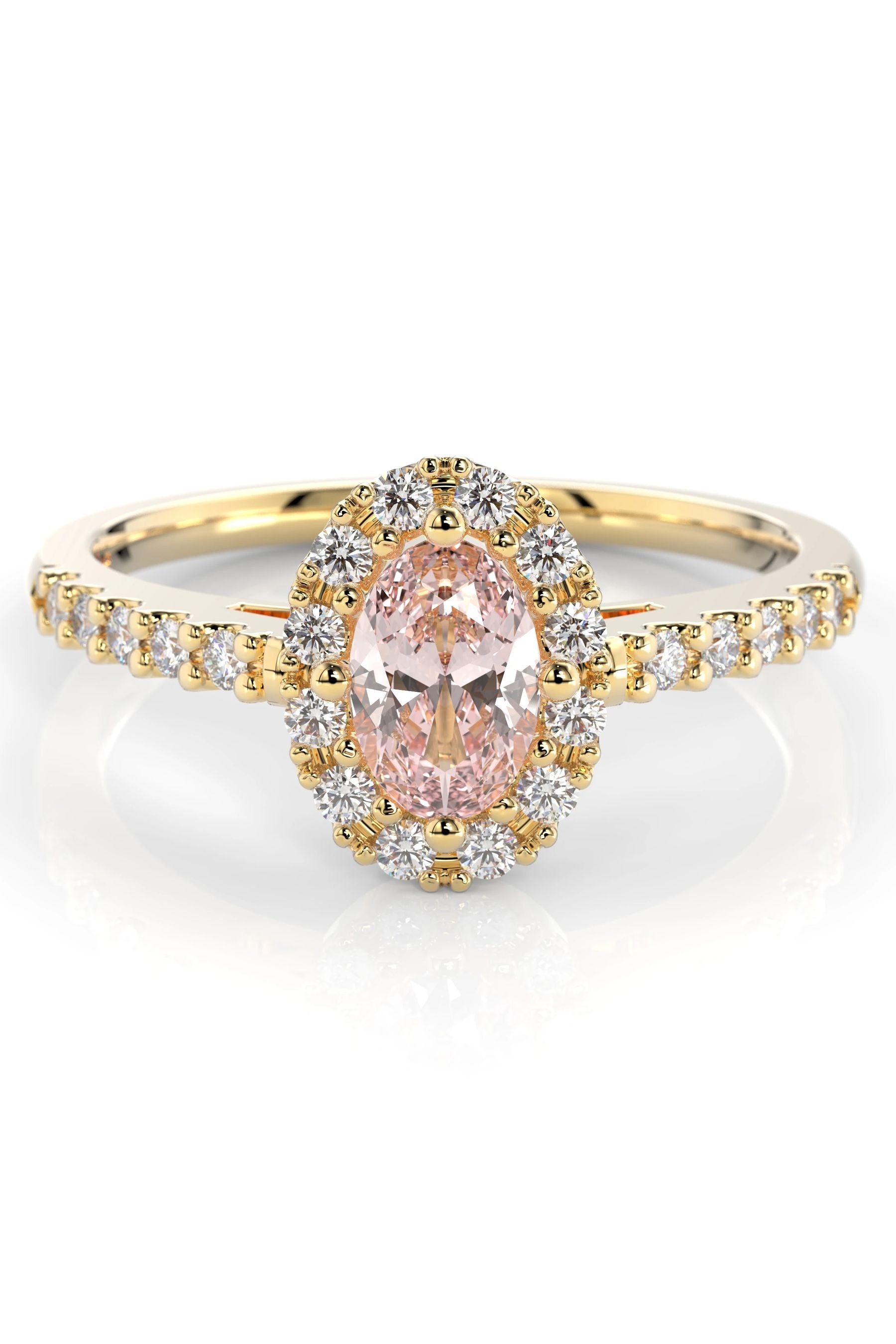 Festive Evelyn Halo Morganiitti + 22x0,01ct 15,5