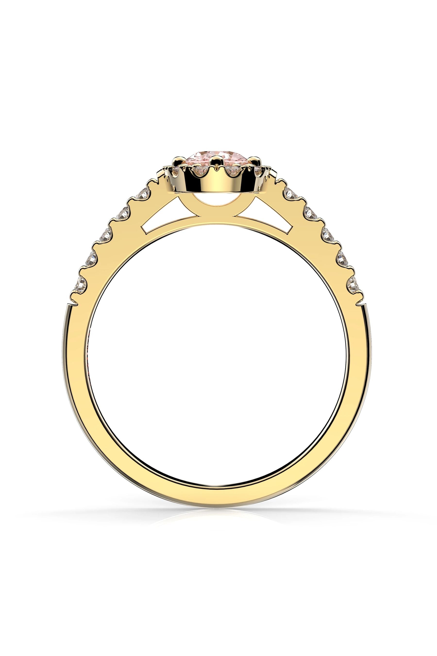 Festive Evelyn Halo Morganiitti + 22x0,01ct 15,5