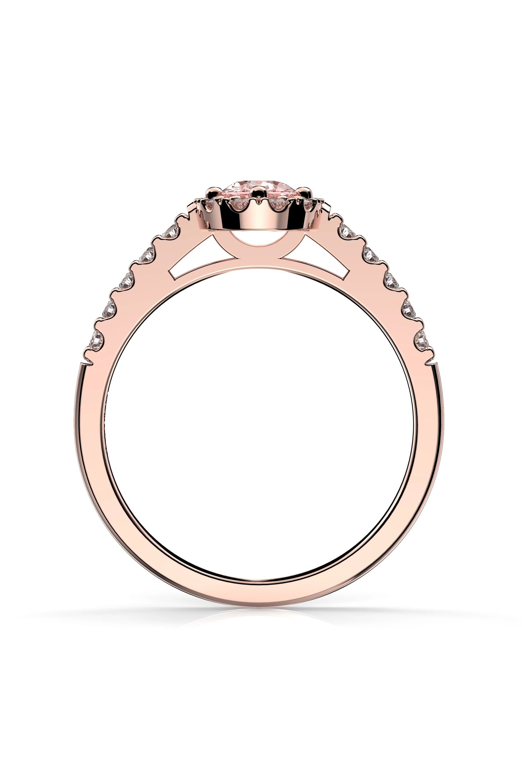 Festive Evelyn Halo Morganiitti + 22x0,01ct 15,5