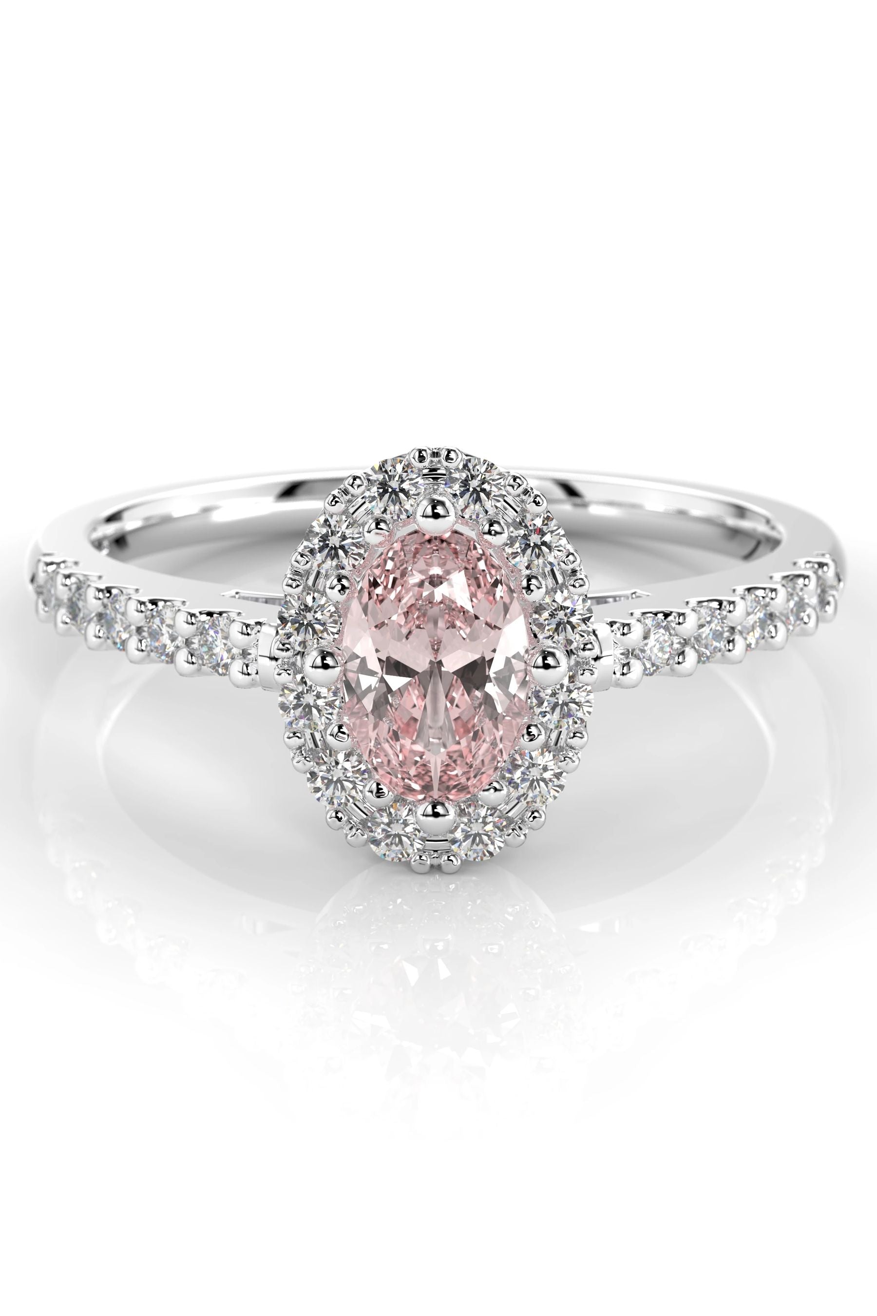 Festive Evelyn Halo Morganiitti + 22x0,01ct 15,5
