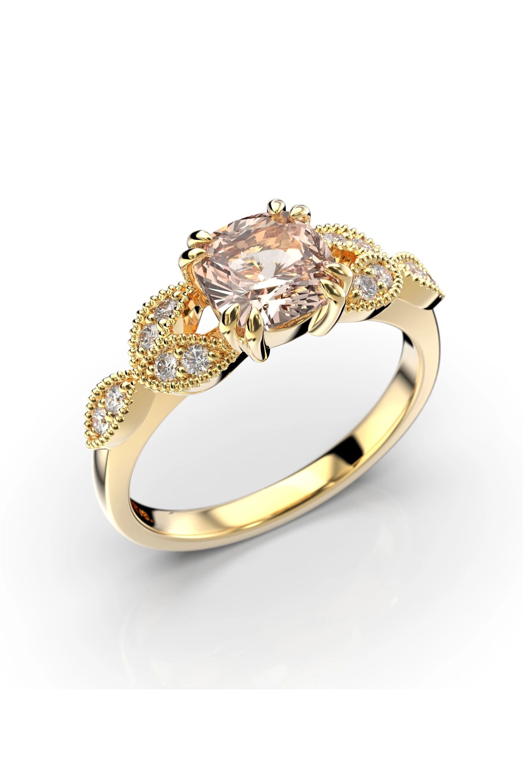 Festive Madison Morganiitti 0,80ct + 2x0,01ct 15,5