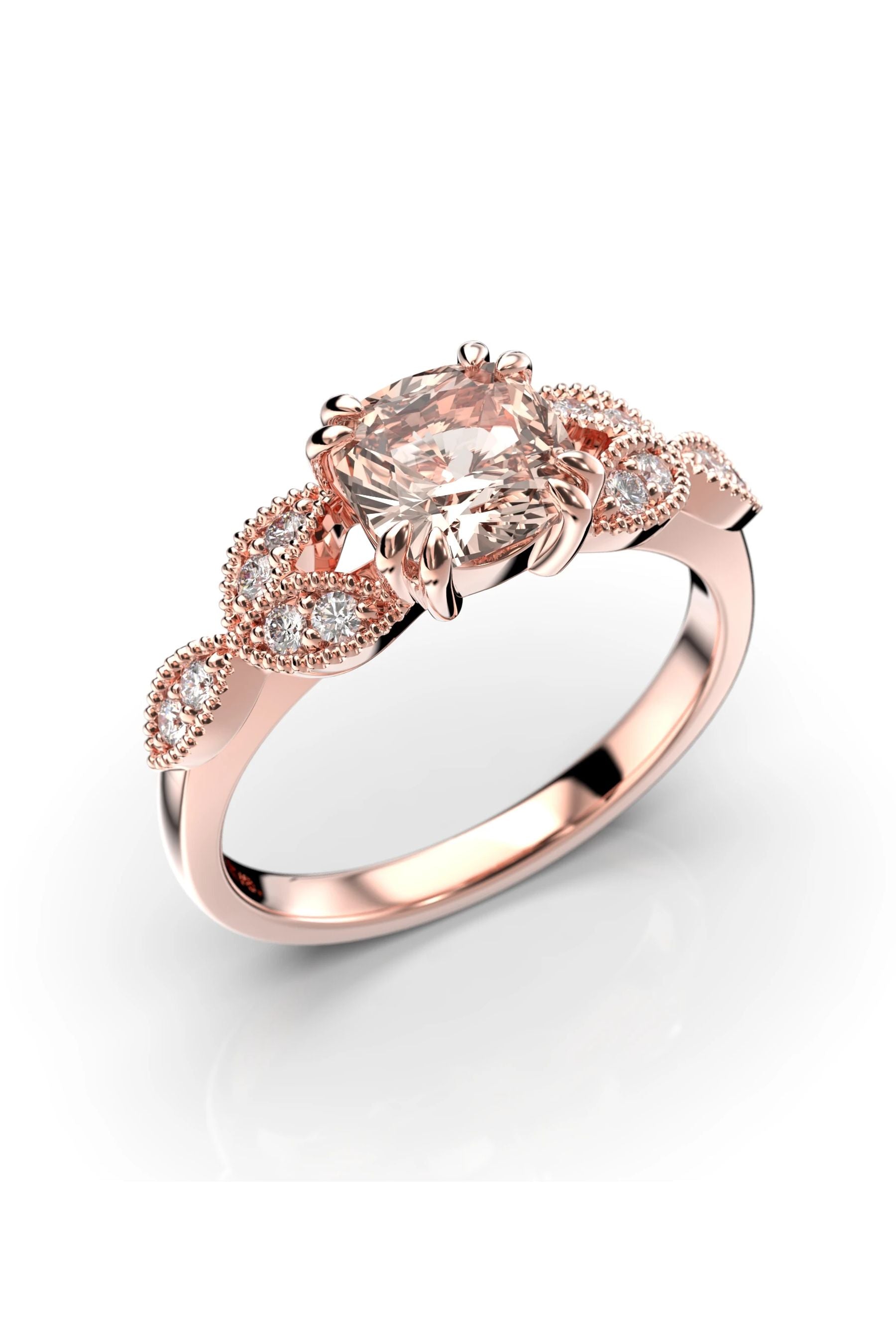 Festive Madison Morganiitti 0,80ct + 2x0,01ct 15,5