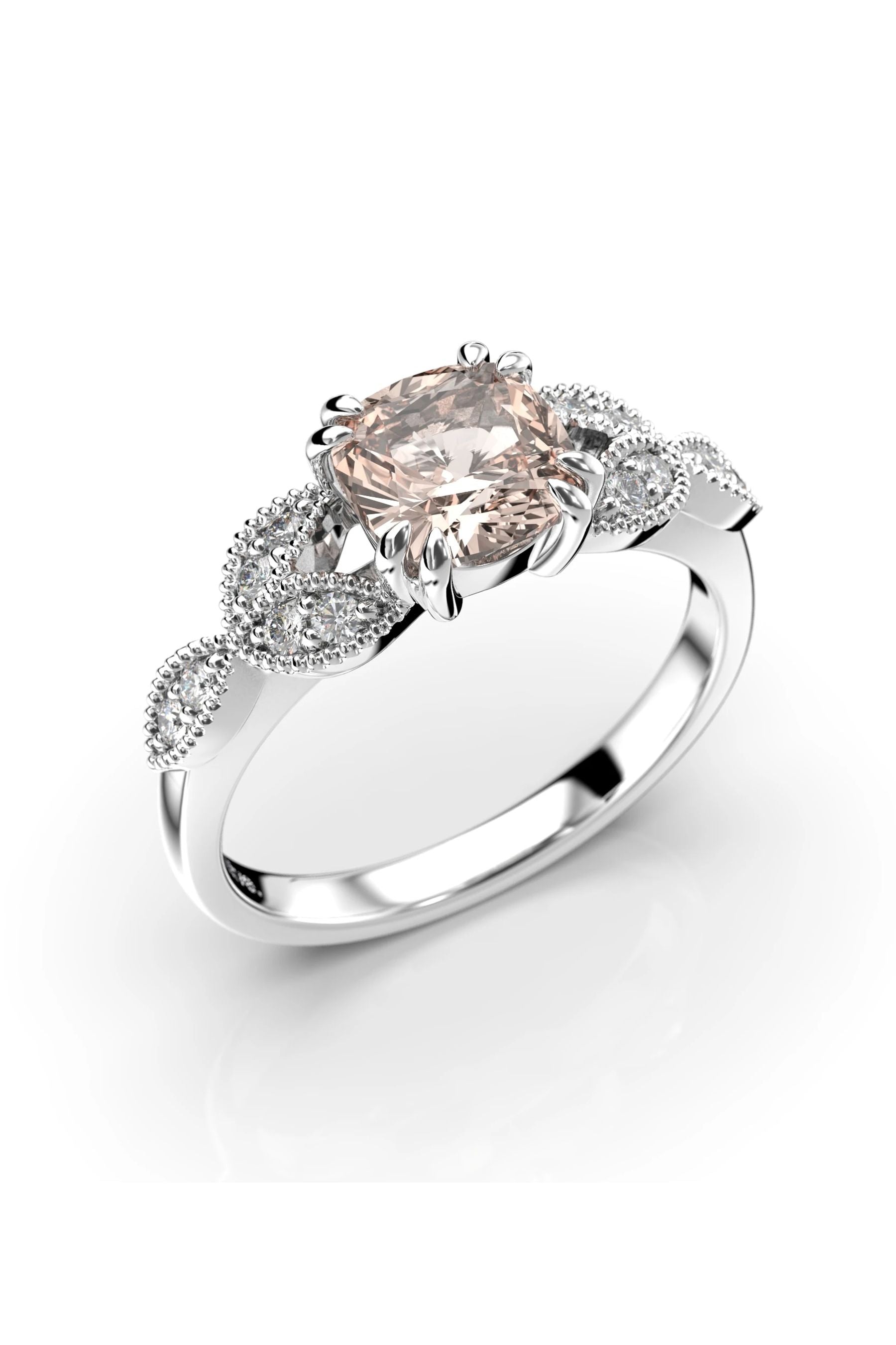 Festive Madison Morganiitti 0,80ct + 2x0,01ct 15,5