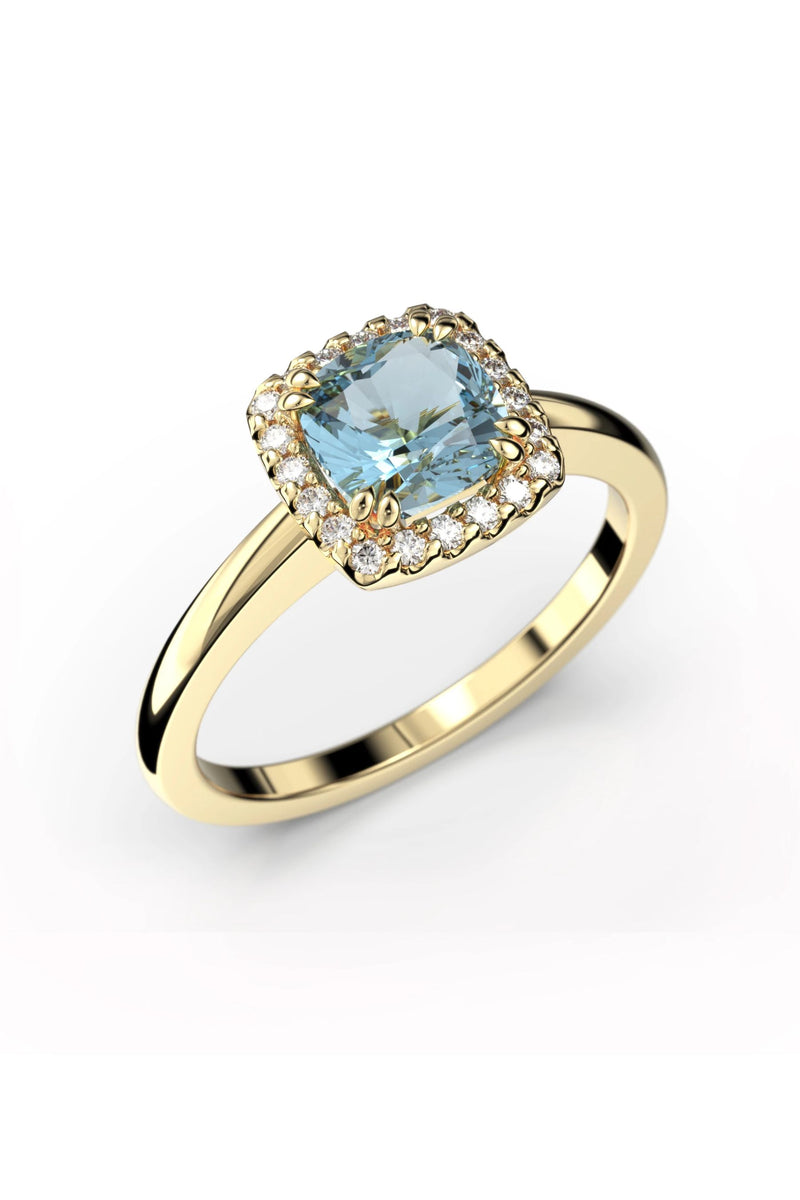 Festive Elsa Halo Akvamariini + 20x0,005ct 587-090A-KK tuotekuva