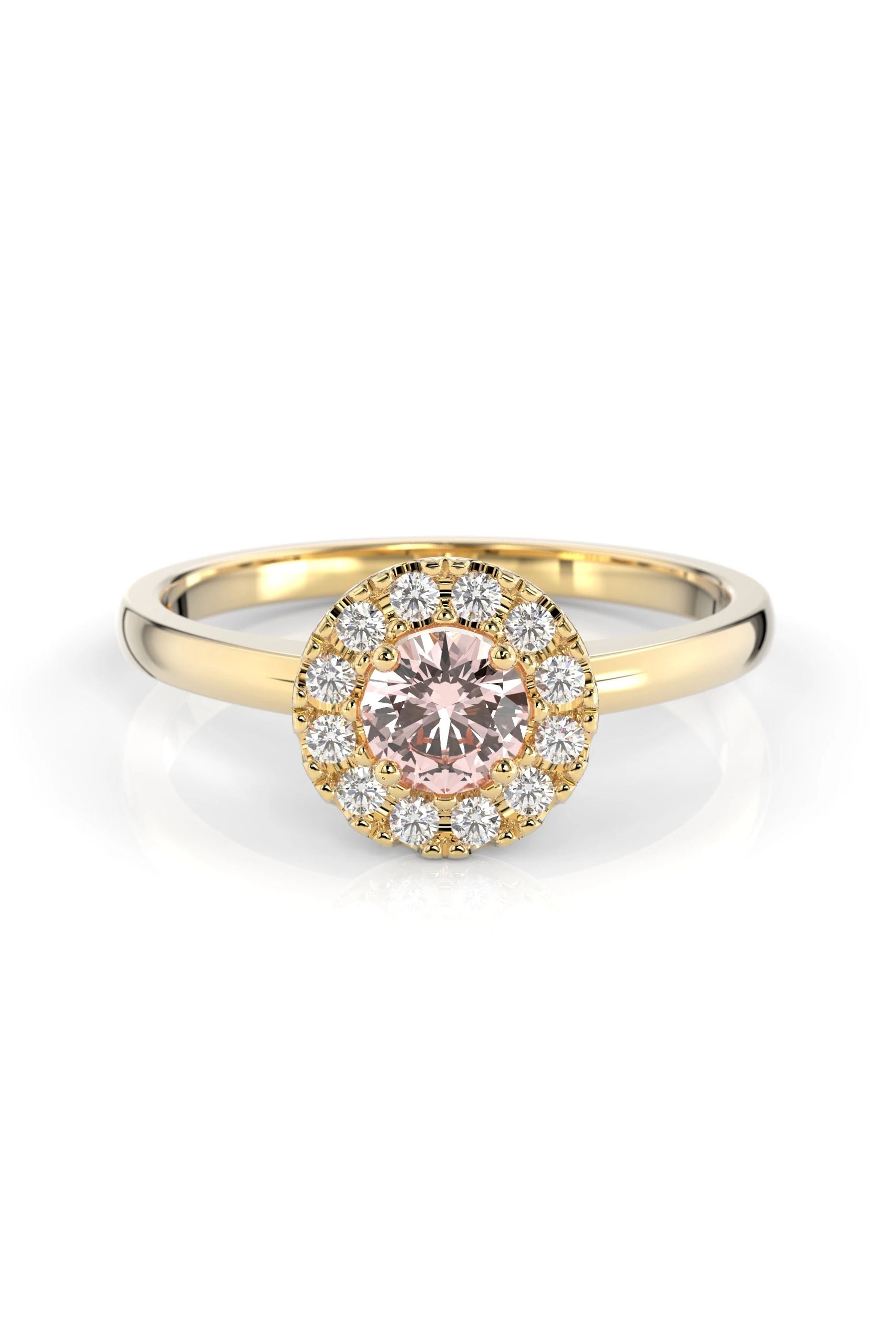 Festive Isabella Halo Morganiitti + 12x0,01ct 15,5