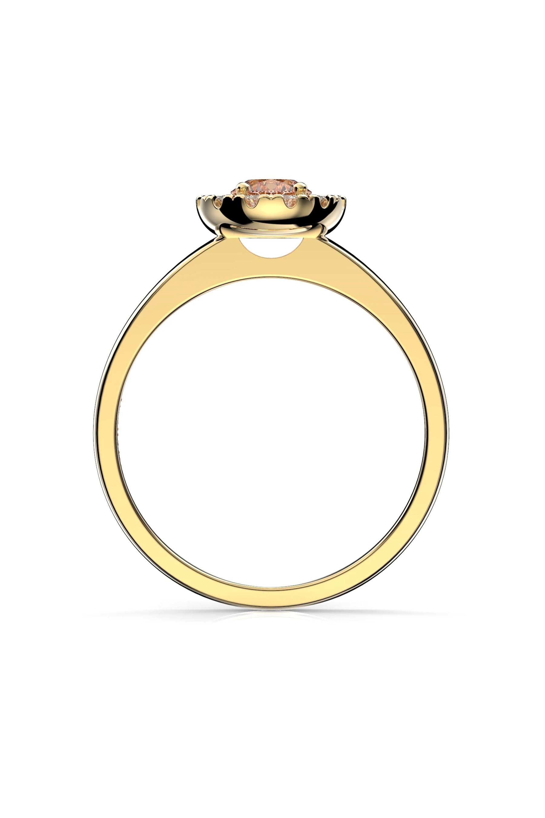 Festive Isabella Halo Morganiitti + 12x0,01ct 15,5