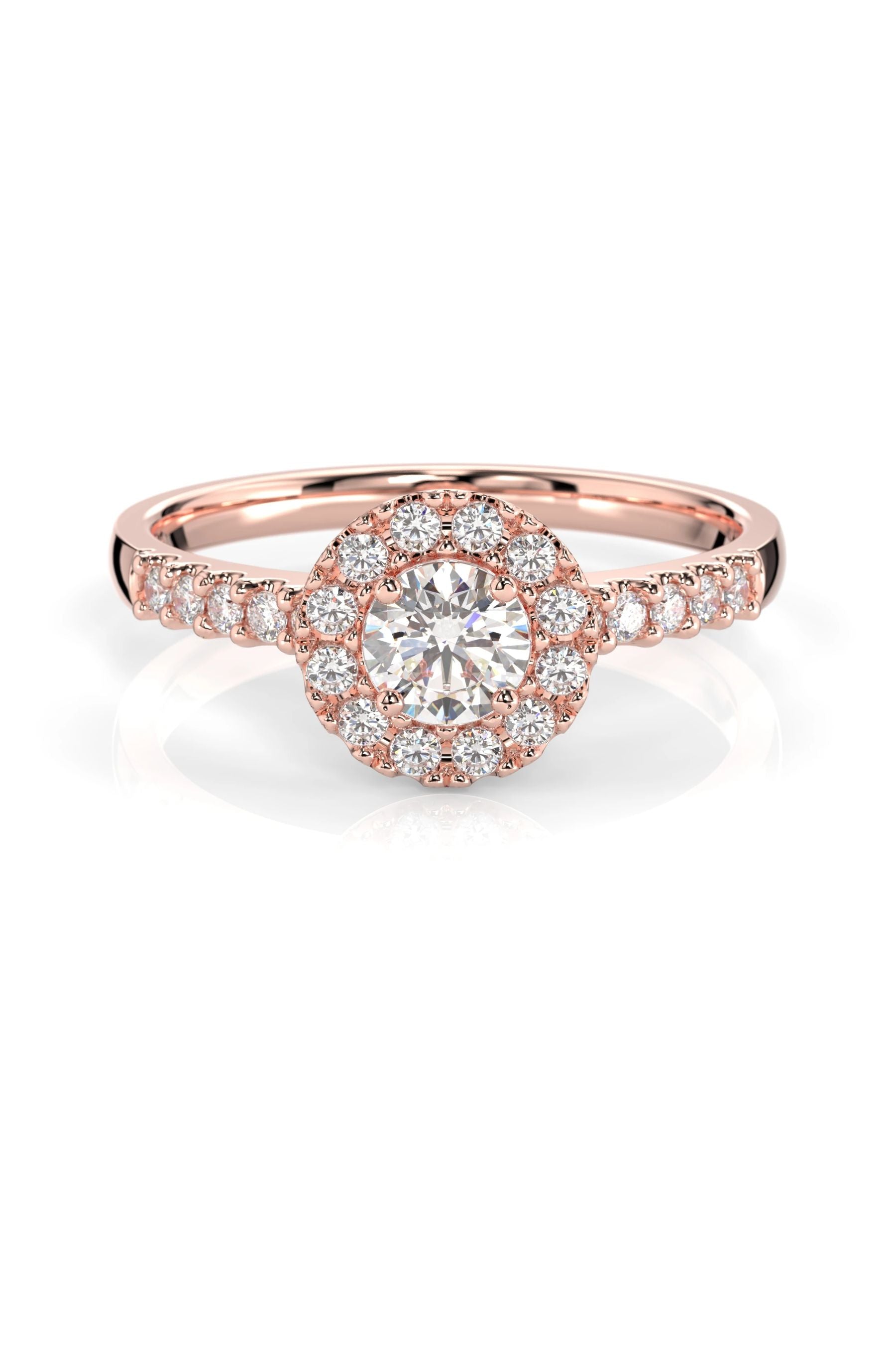 Festive Isabella Halo Sivukivillä 0,30ct + 22x0,01ct 15,5