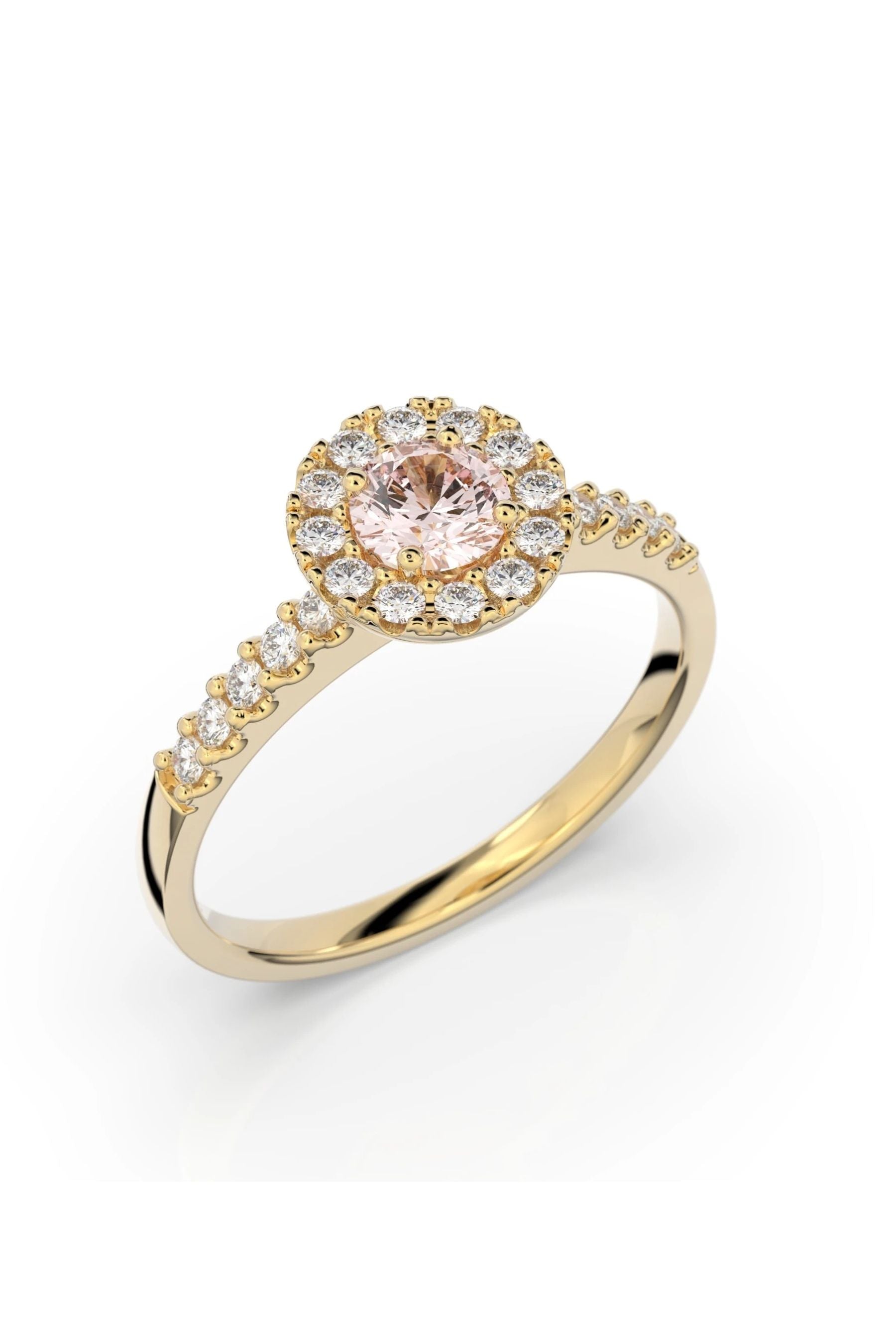 Festive Isabella Halo Morganiitti + 22x0,01ct 15,5