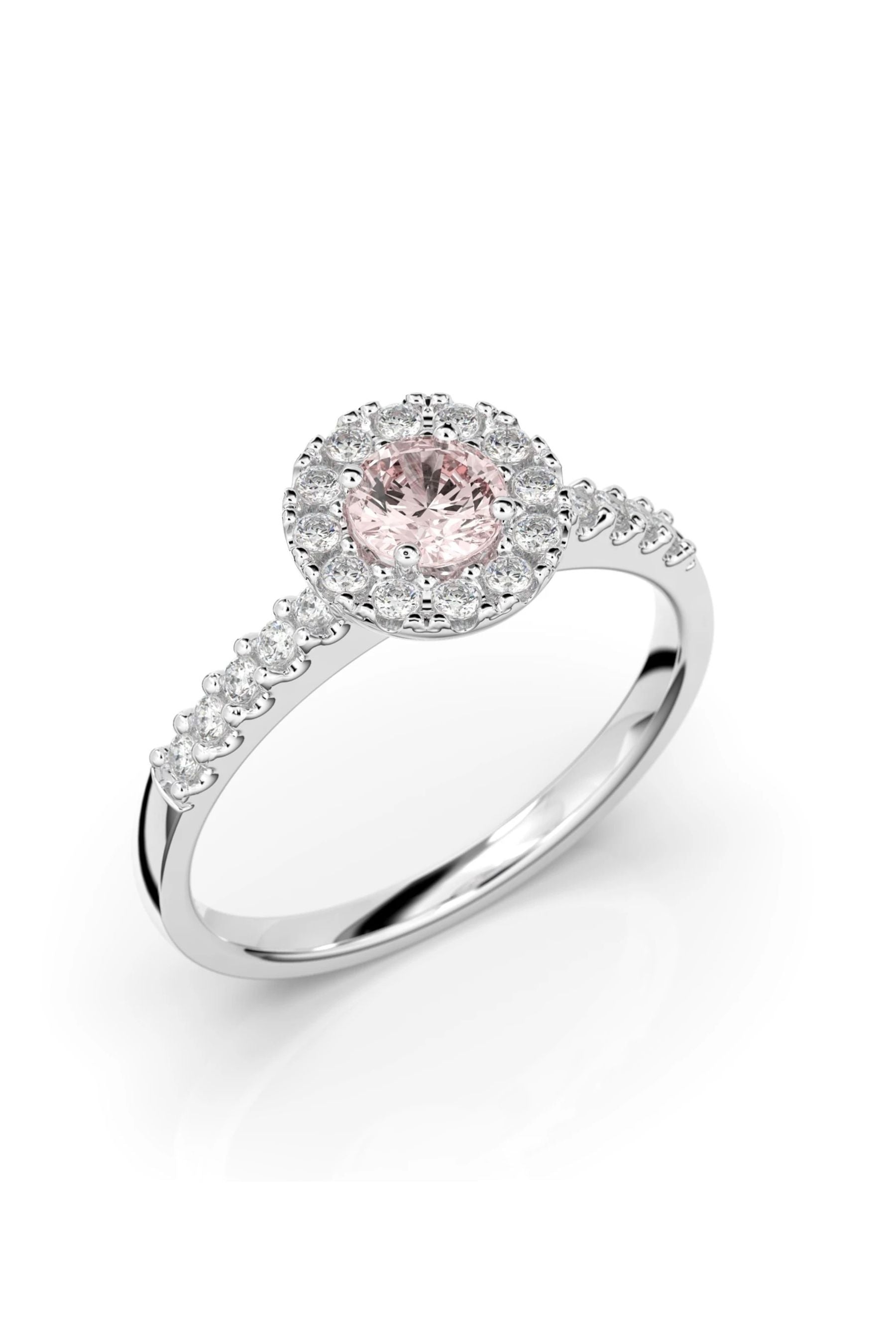 Festive Isabella Halo Morganiitti + 22x0,01ct 15,5