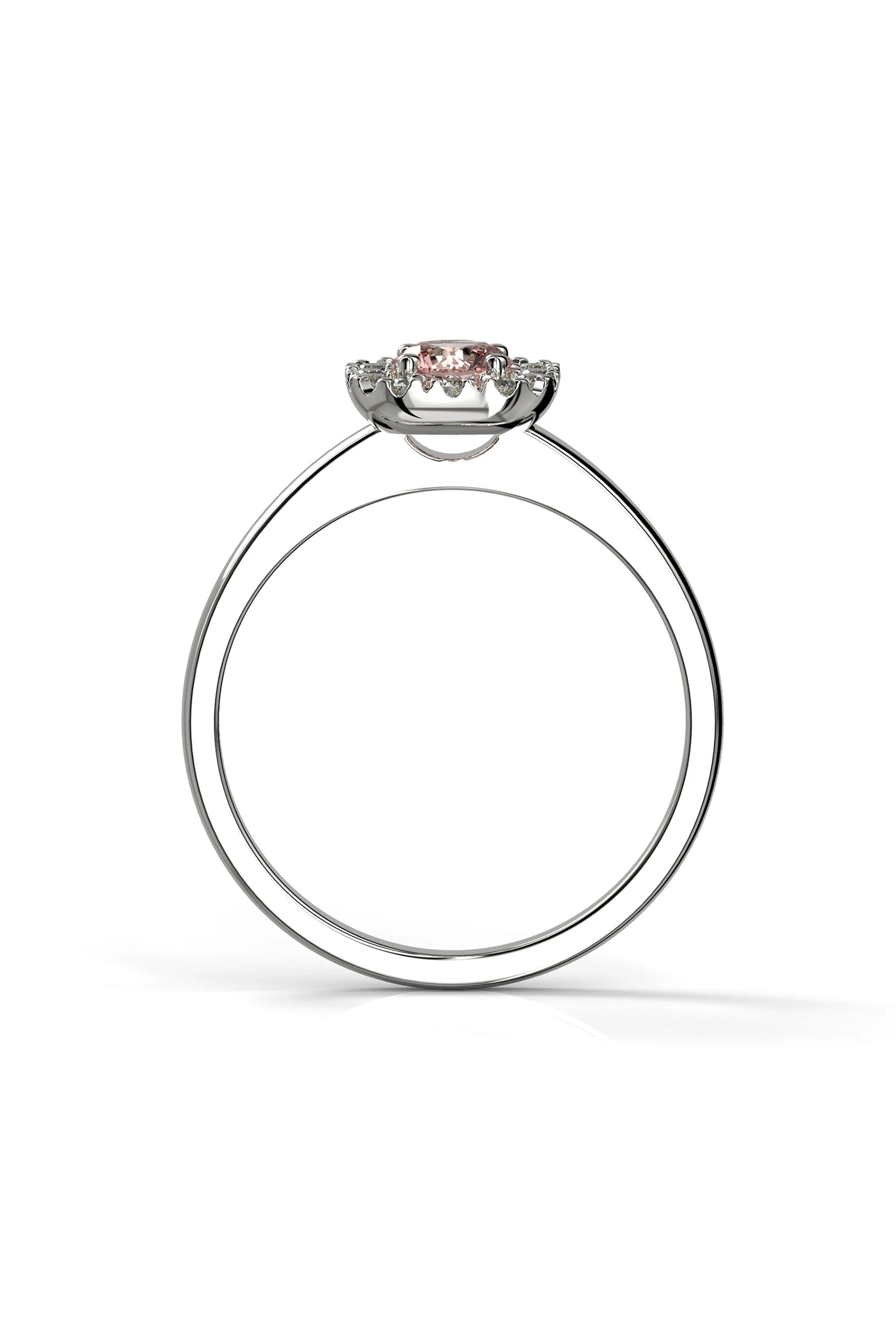 Festive Josefiina Halo Morganiitti + 12x0,01ct 15,5