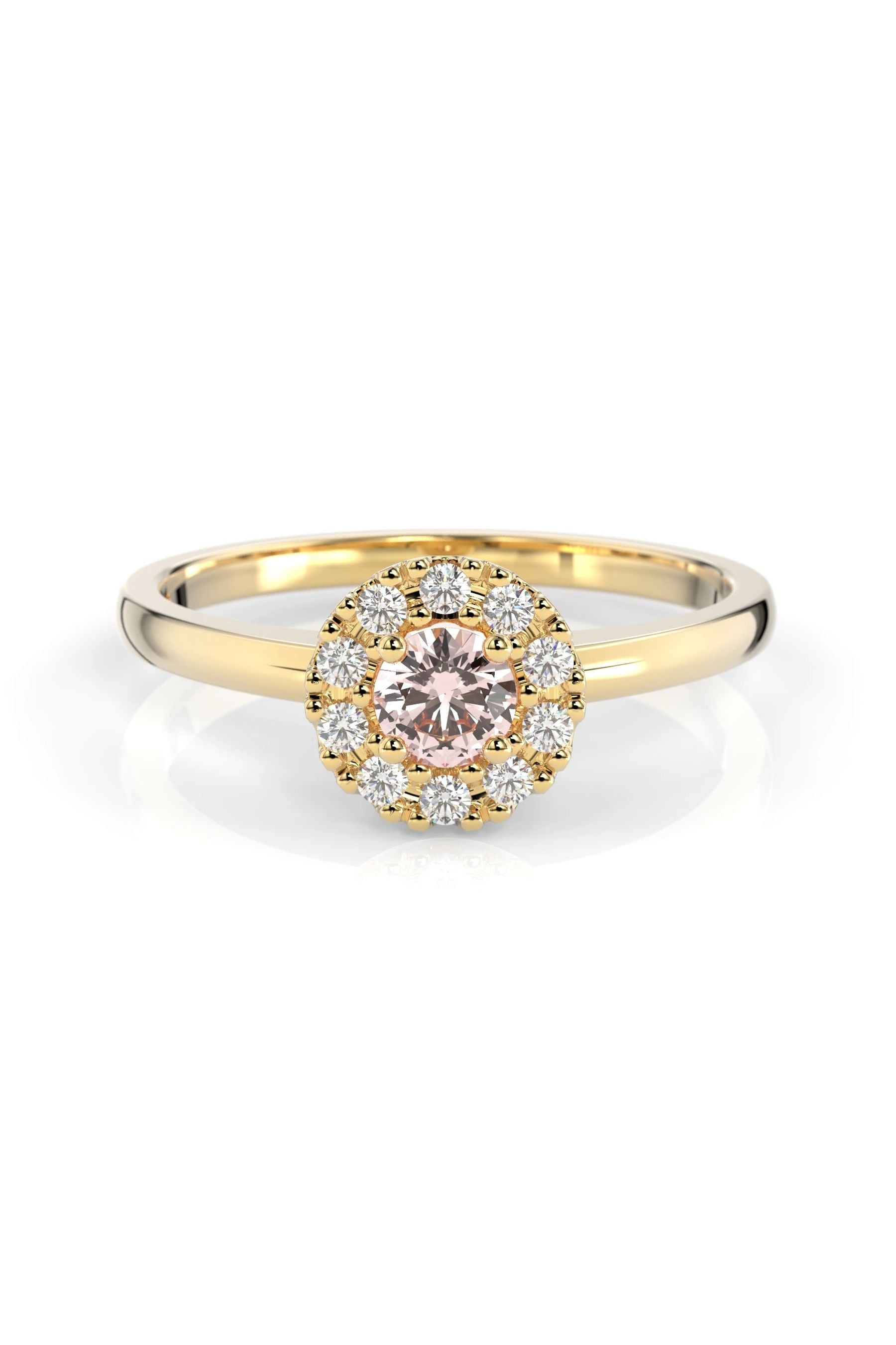 Festive Annabella Halo Morganiitti + 10x0,01ct 15,5