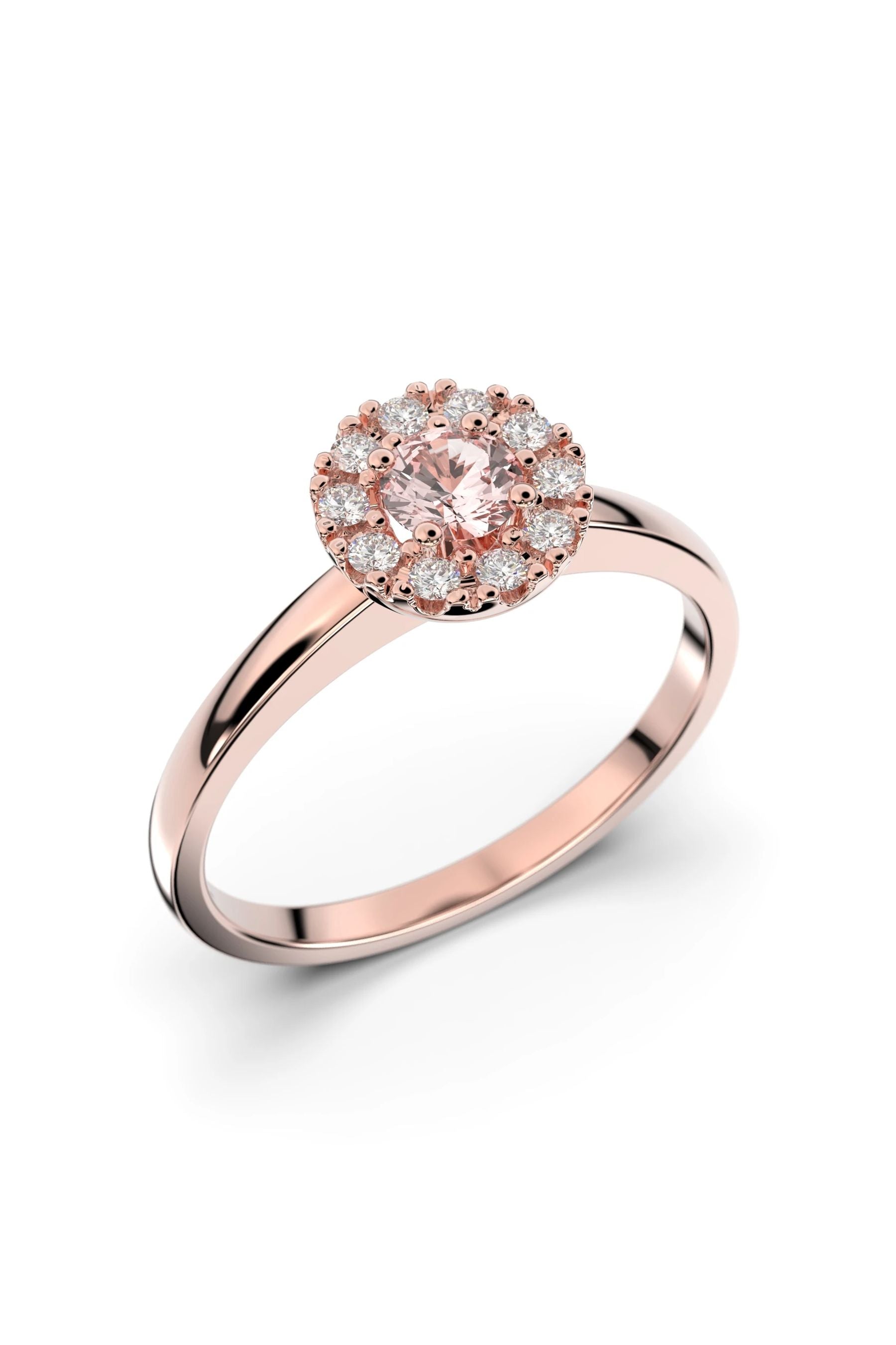 Festive Annabella Halo Morganiitti + 10x0,01ct 15,5