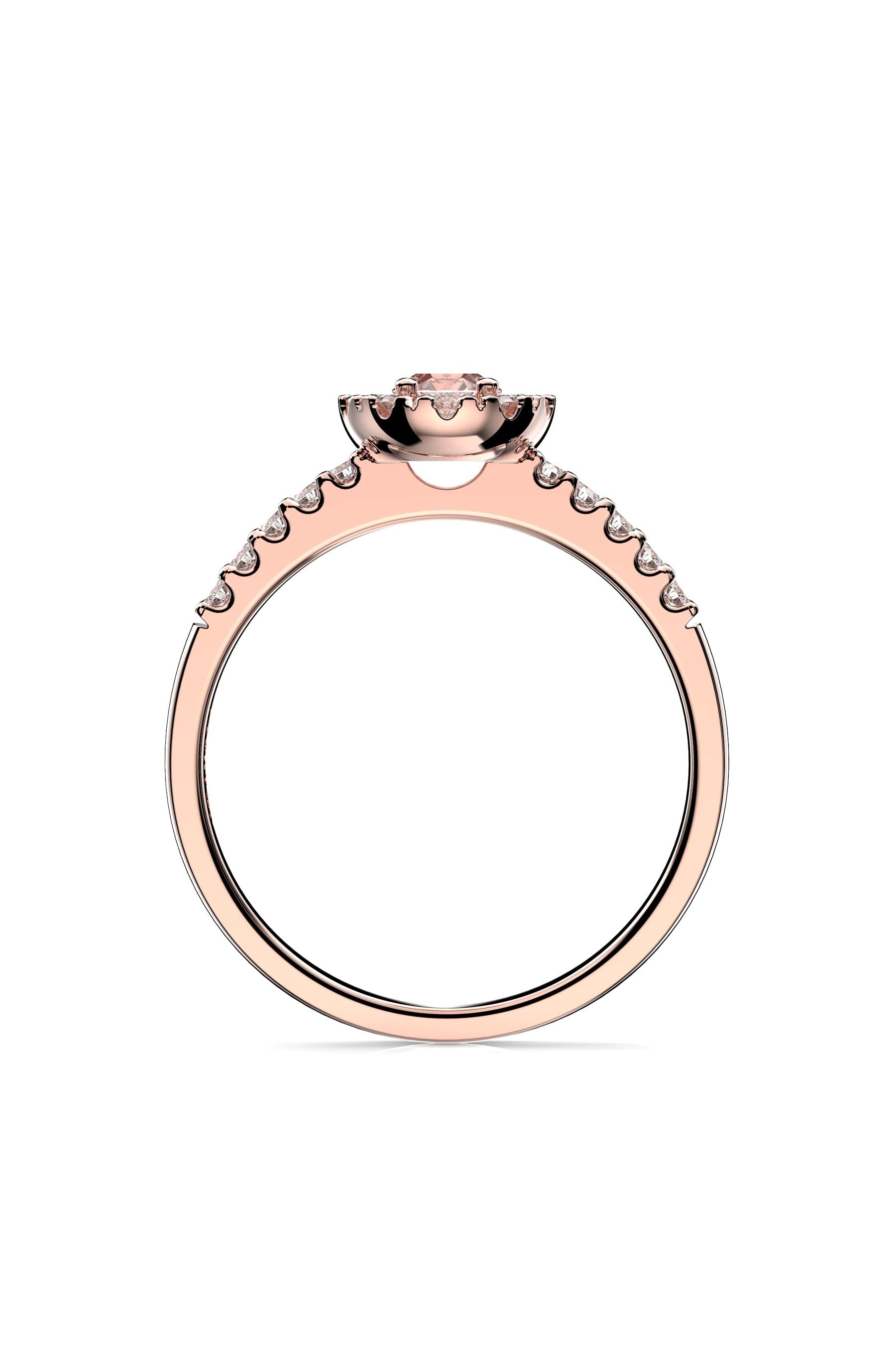 Festive Annabella Halo Sivukivillä Morganiitti + 20x0,01ct 15,5